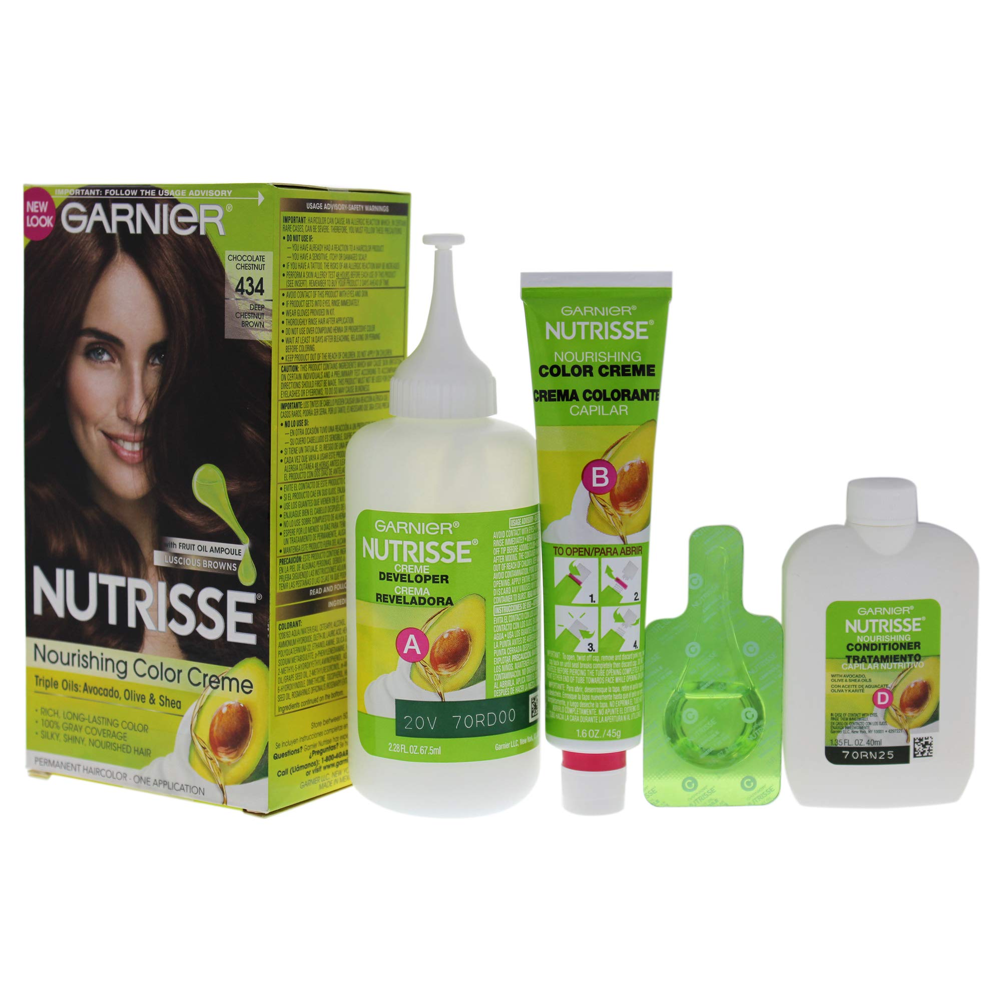 Foto 5 pulgar | Color De Cabello Garnier Nutrisse 434 Deep Chestnut Brown Creme - Venta Internacional.