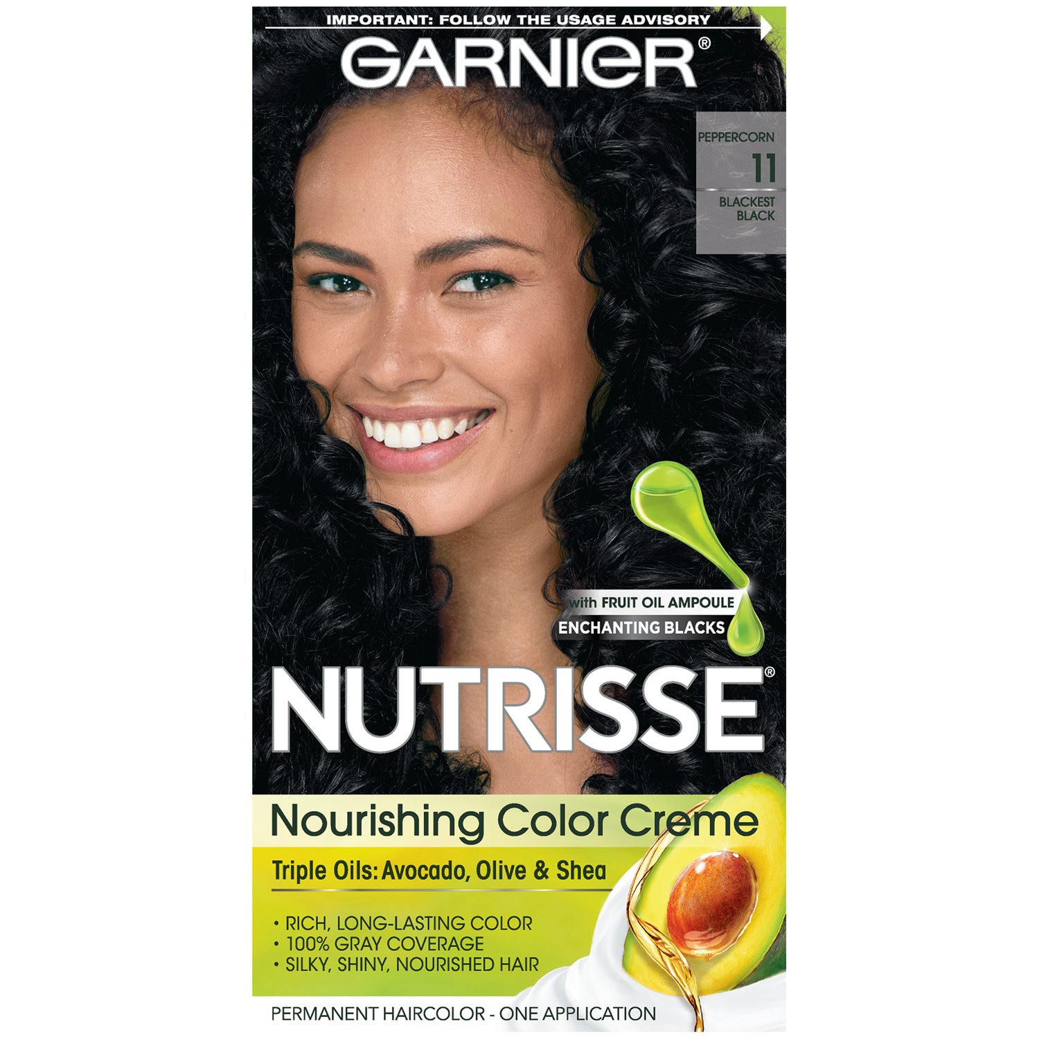 Foto 2 pulgar | Tinte Para El Cabello Garnier Nutrisse Nourishing 11 Blackest Black - Venta Internacional.