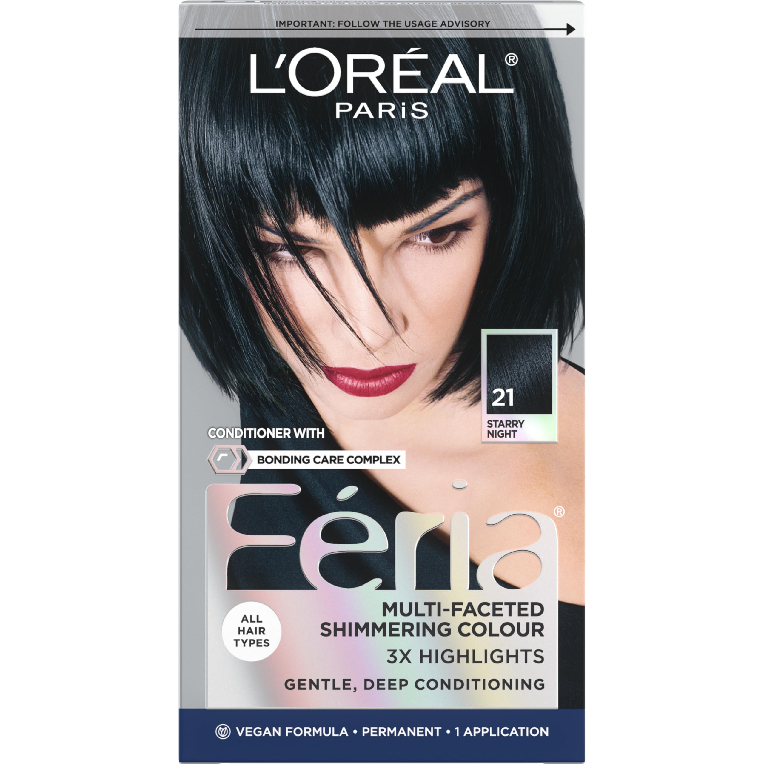 Foto 2 pulgar | Tinte Para El Cabello L'oreal Paris Feria 21 Starry Night Bright Black - Venta Internacional.
