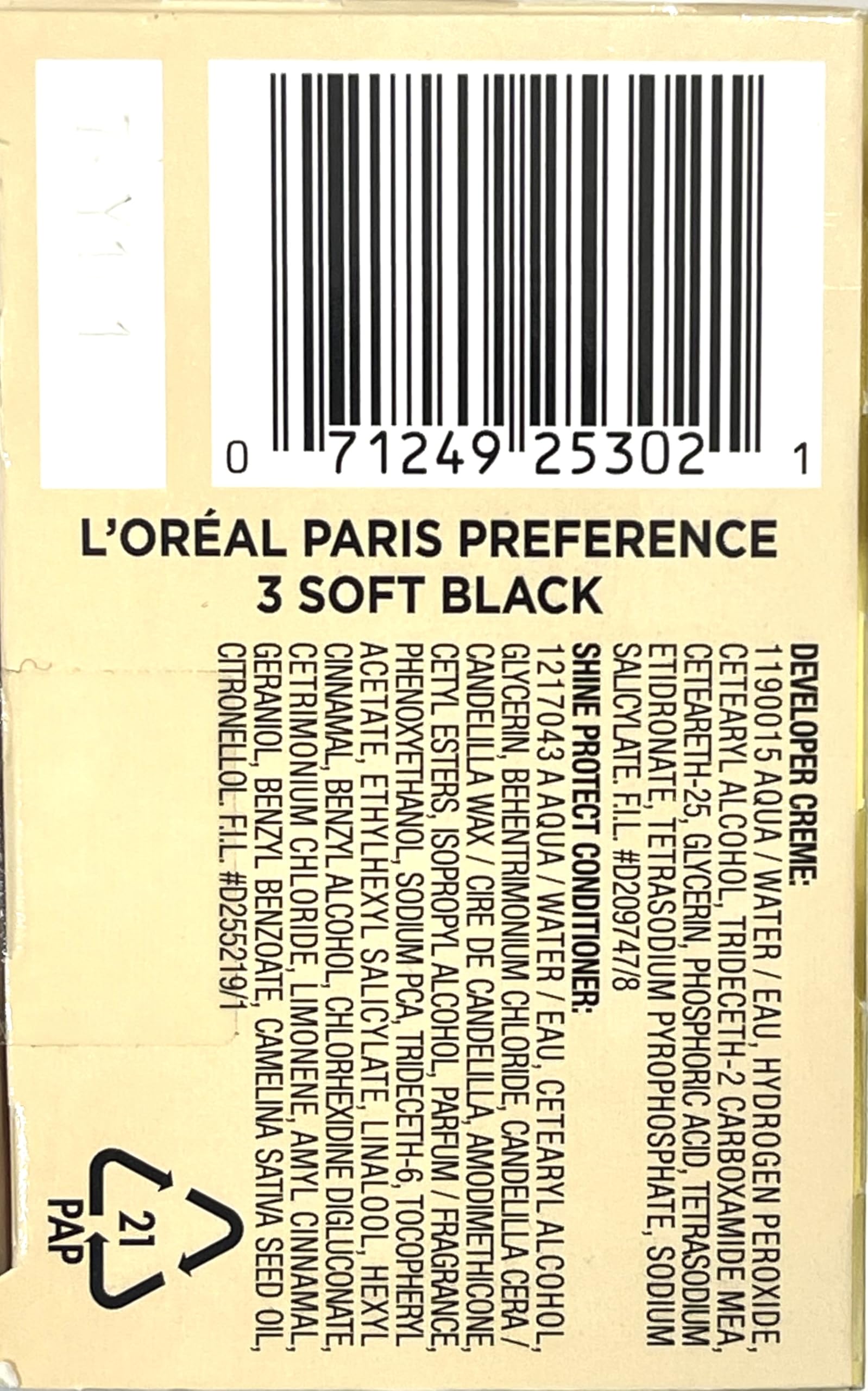 Foto 5 pulgar | Tinte Para El Cabello L'oréal Paris Superior Preference Level 3 Soft Black - Venta Internacional.