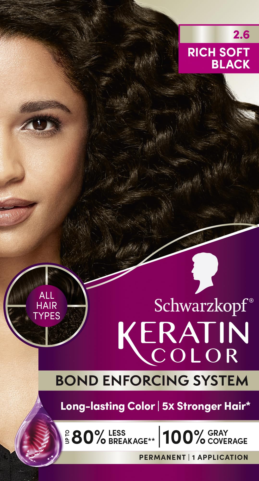 Foto 8 pulgar | Tinte Para El Cabello Schwarzkopf, Color Queratina, Permanente, Rico Y Suave, Negro - Venta Internacional.