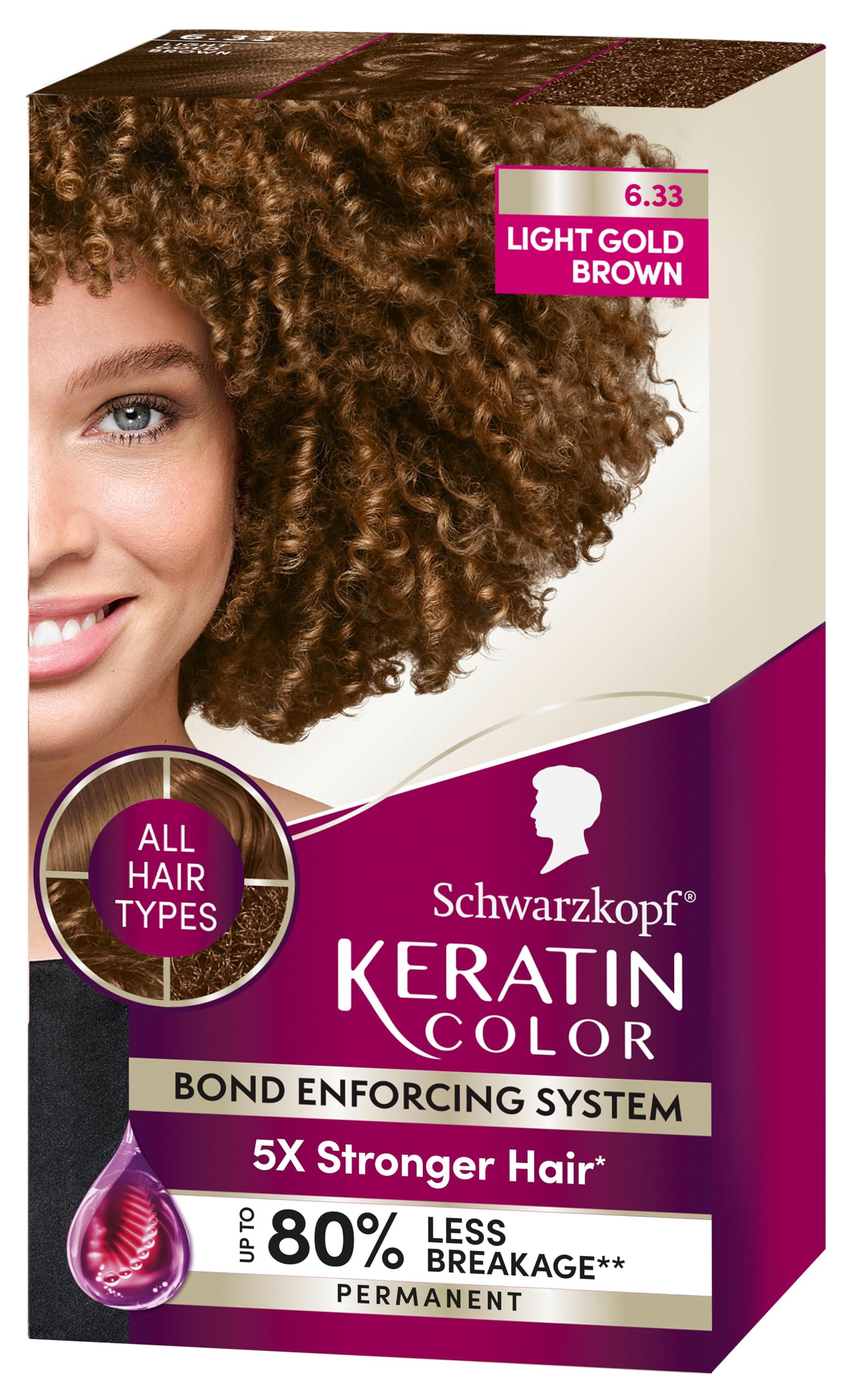 Tinte Para El Cabello Schwarzkopf Keratin Color 6.33 Marrón Dorado Claro - Venta Internacional.