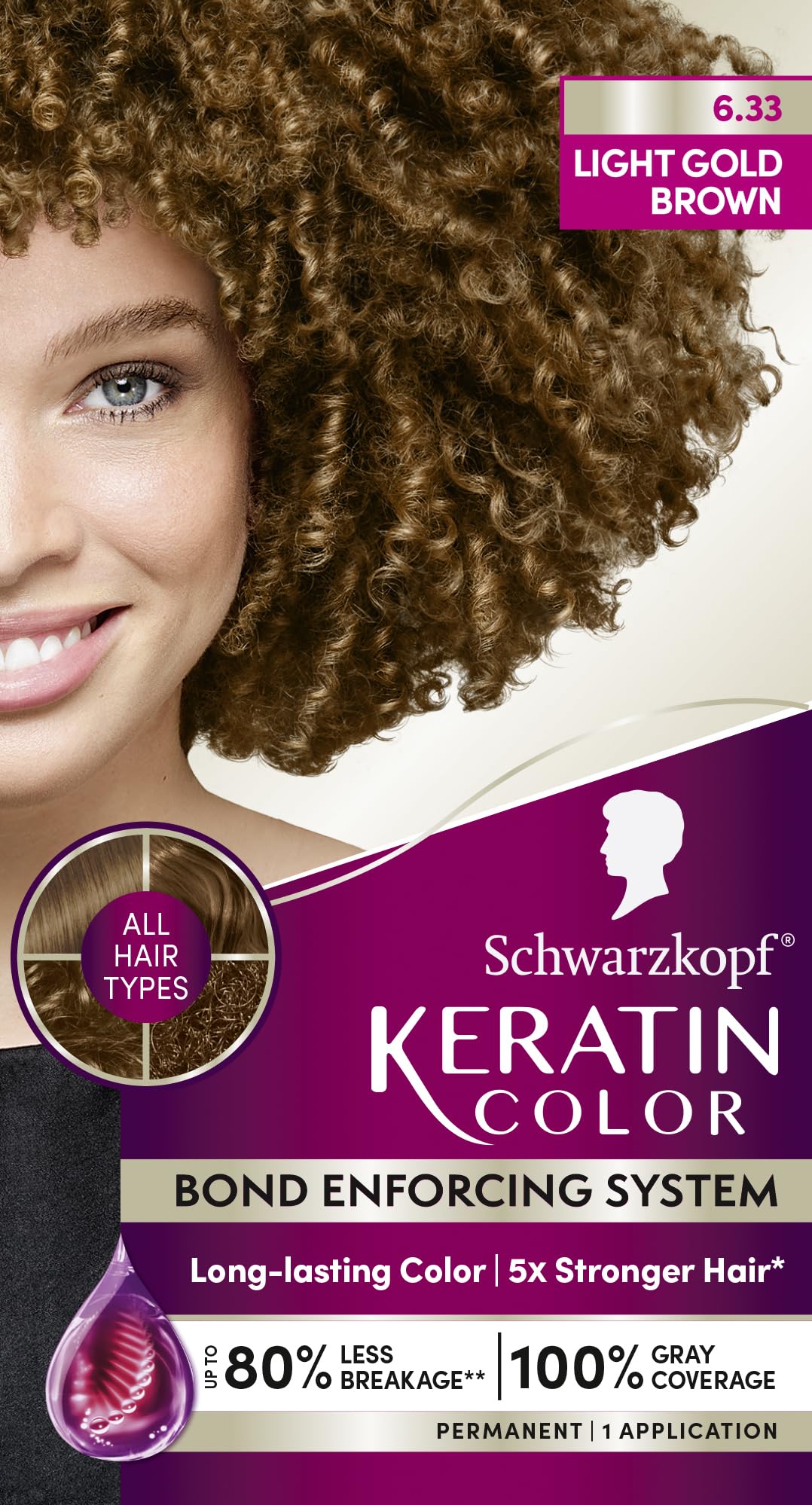 Foto 8 pulgar | Tinte Para El Cabello Schwarzkopf Keratin Color 6.33 Marrón Dorado Claro - Venta Internacional.