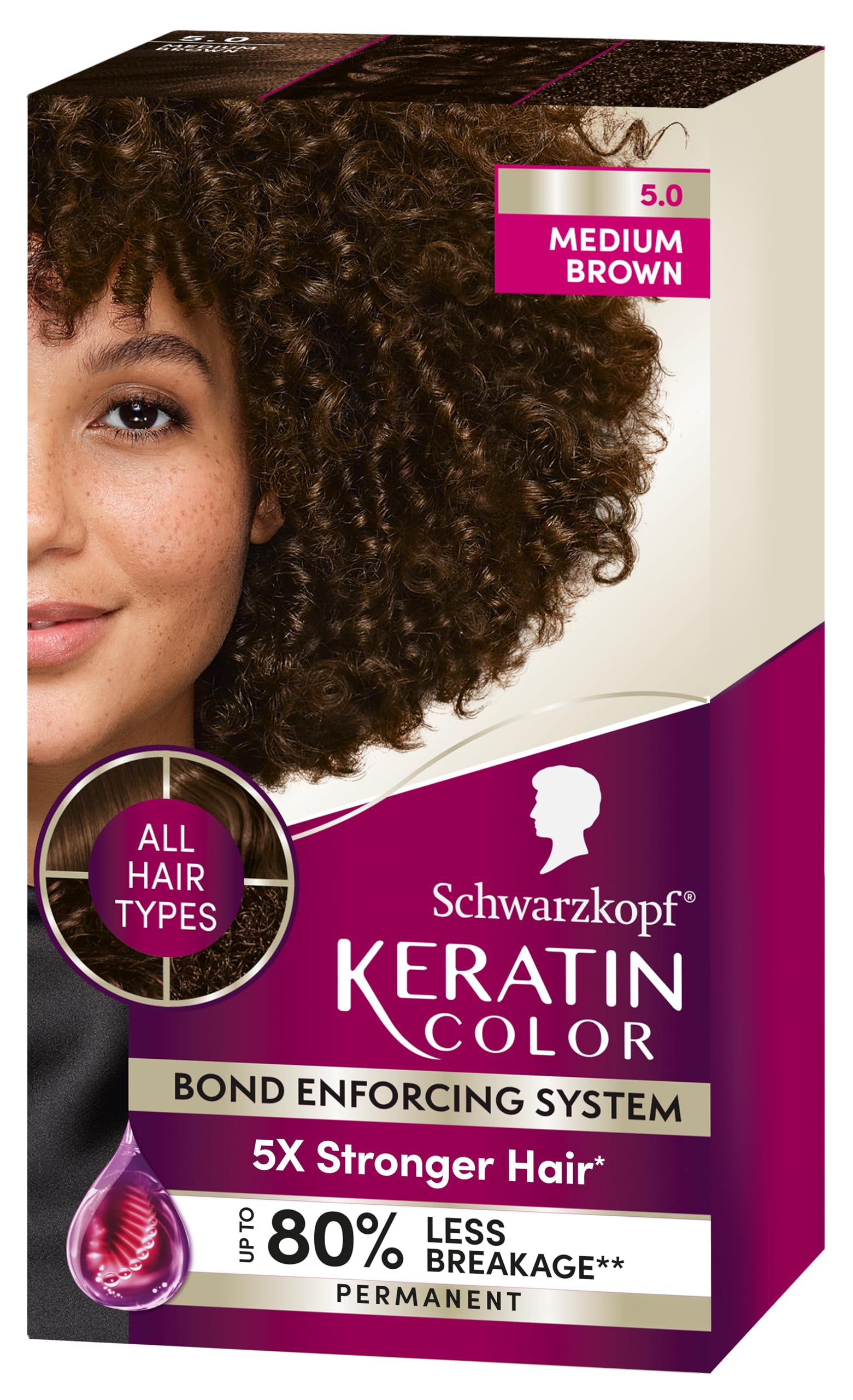 Foto 2 pulgar | Tinte Para El Cabello Schwarzkopf Keratin Color 5.0 Marrón Medio - Venta Internacional.