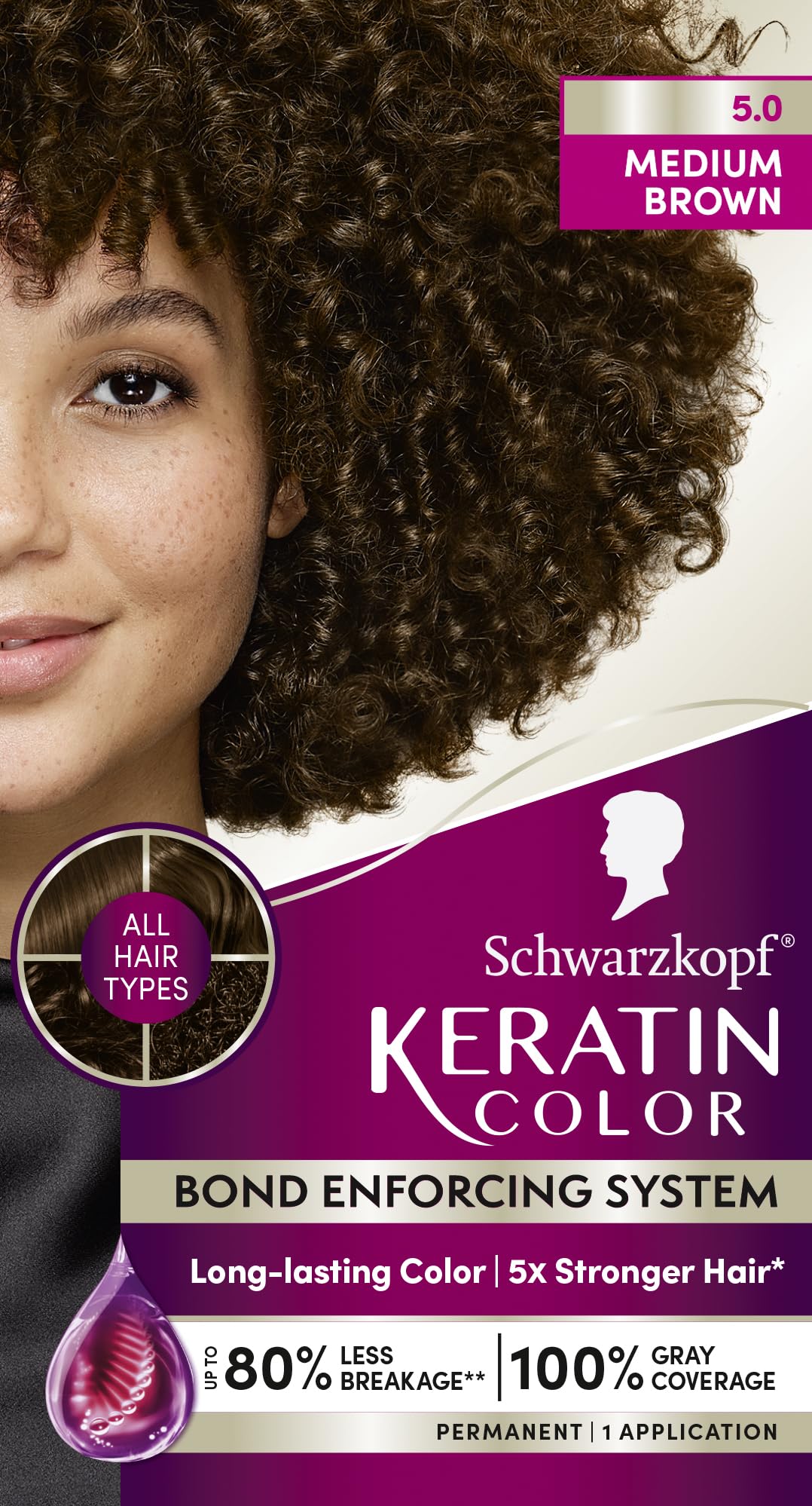 Foto 8 pulgar | Tinte Para El Cabello Schwarzkopf Keratin Color 5.0 Marrón Medio - Venta Internacional.