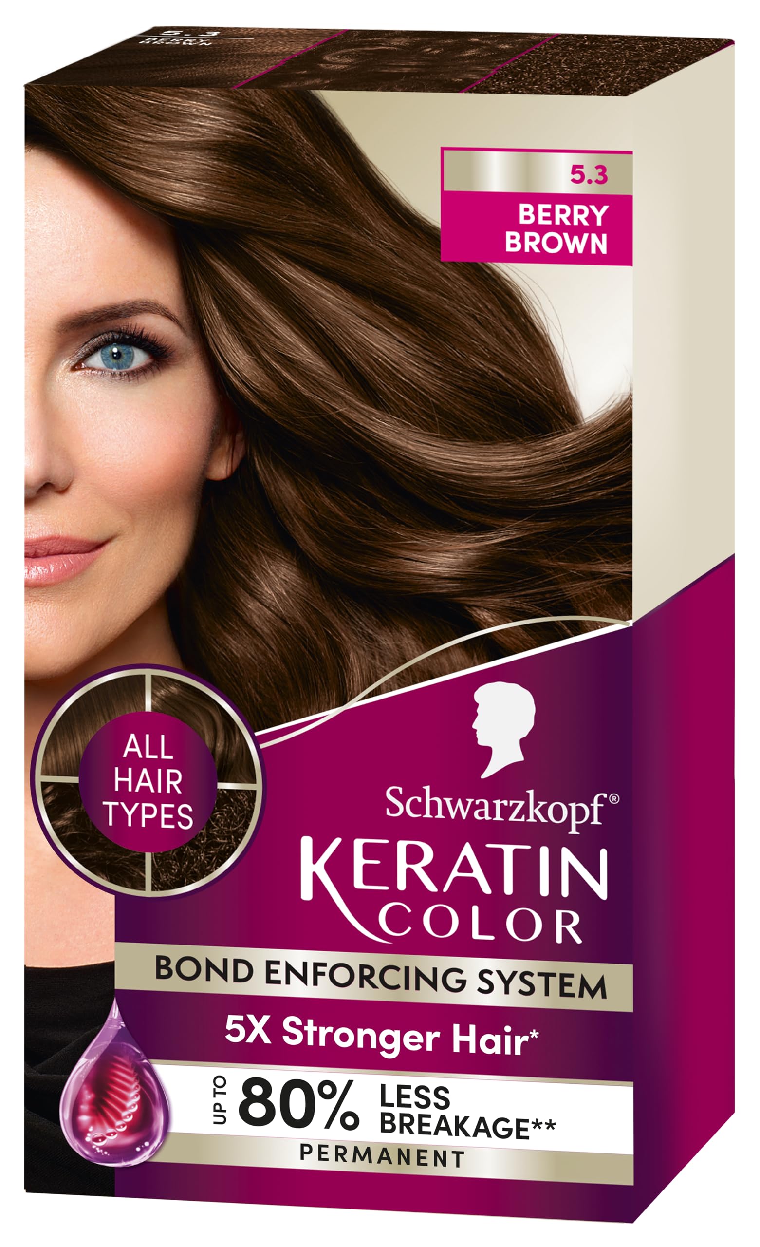 Tinte Para El Cabello Schwarzkopf Keratin Color 5.3 Berry Brown - Venta Internacional.