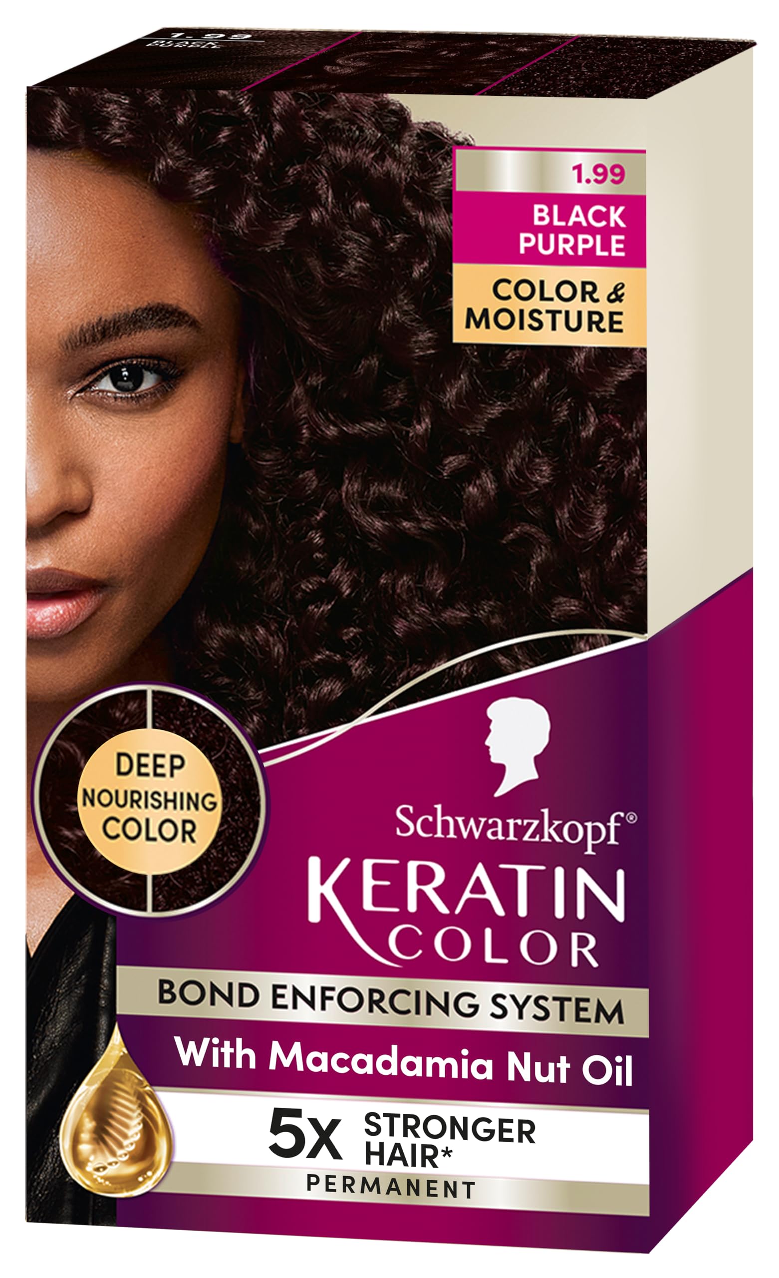 Tinte Para El Cabello Schwarzkopf Keratin Color 1.99 Black Purple - Venta Internacional.