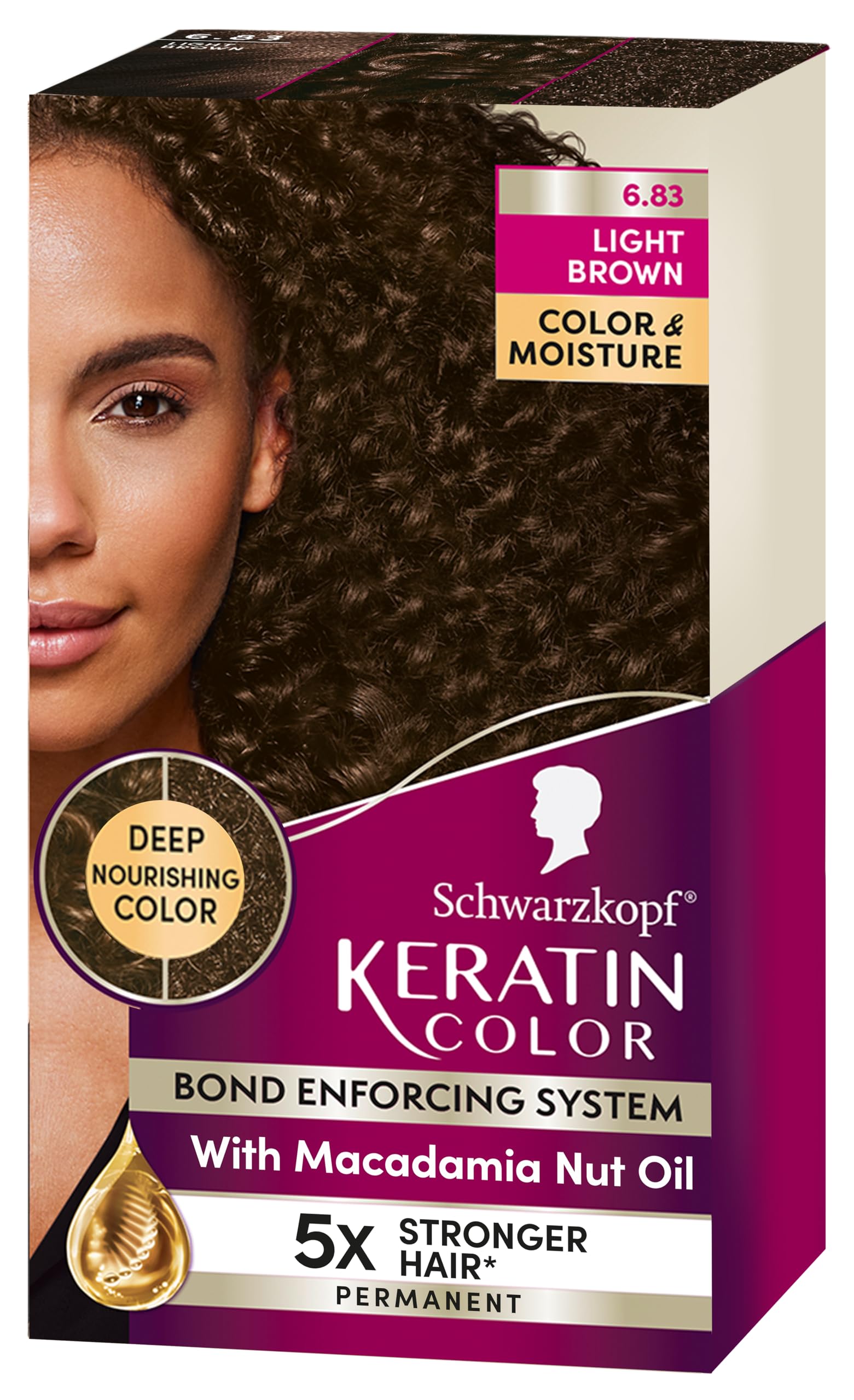 Foto 2 pulgar | Tinte Para El Cabello Schwarzkopf Keratin Color 6.83 Marrón Claro - Venta Internacional.