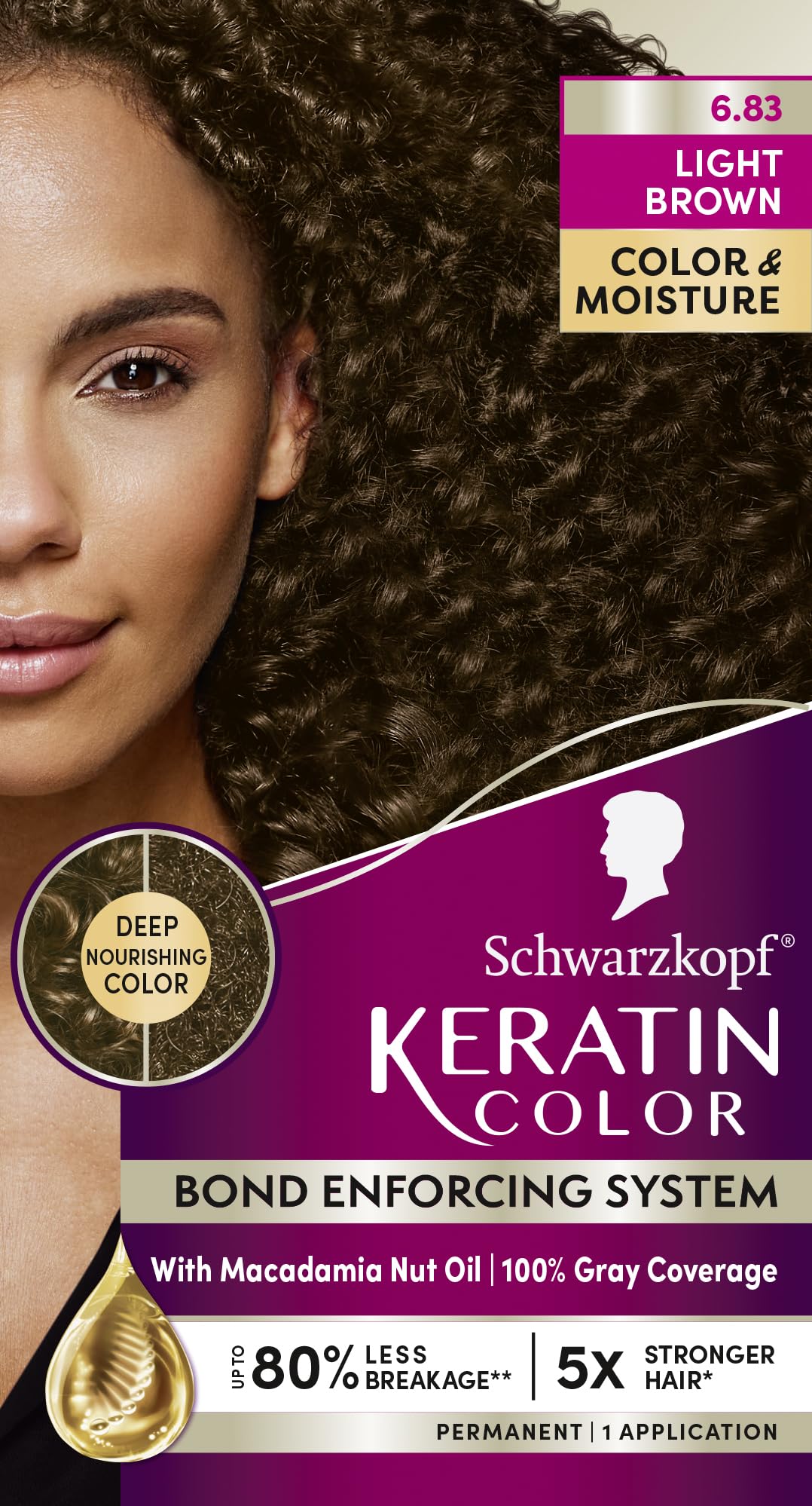 Foto 8 pulgar | Tinte Para El Cabello Schwarzkopf Keratin Color 6.83 Marrón Claro - Venta Internacional.