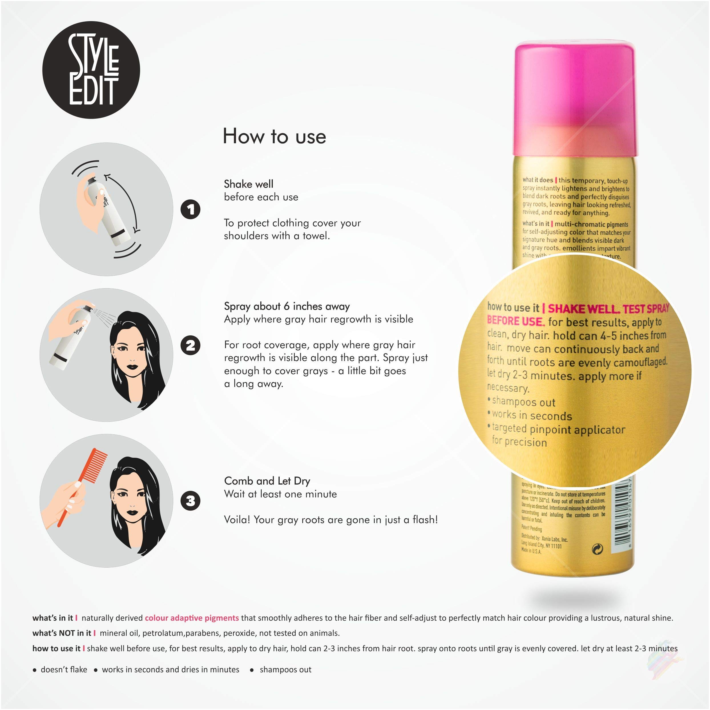 Foto 3 pulgar | Spray Corrector De Raíces Para Retoques Style Edit, Rubio Claro, 120 Ml - Venta Internacional.