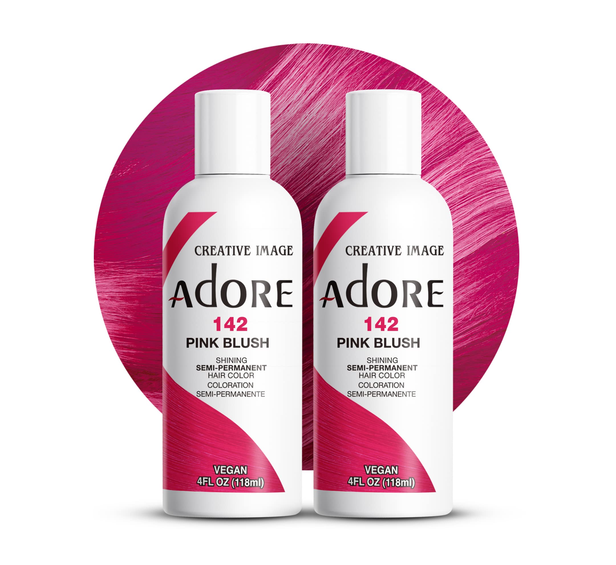 Tinte Para El Cabello Adore, Rubor Rosa Semipermanente, 118 Ml (paquete De 2) - Venta Internacional.