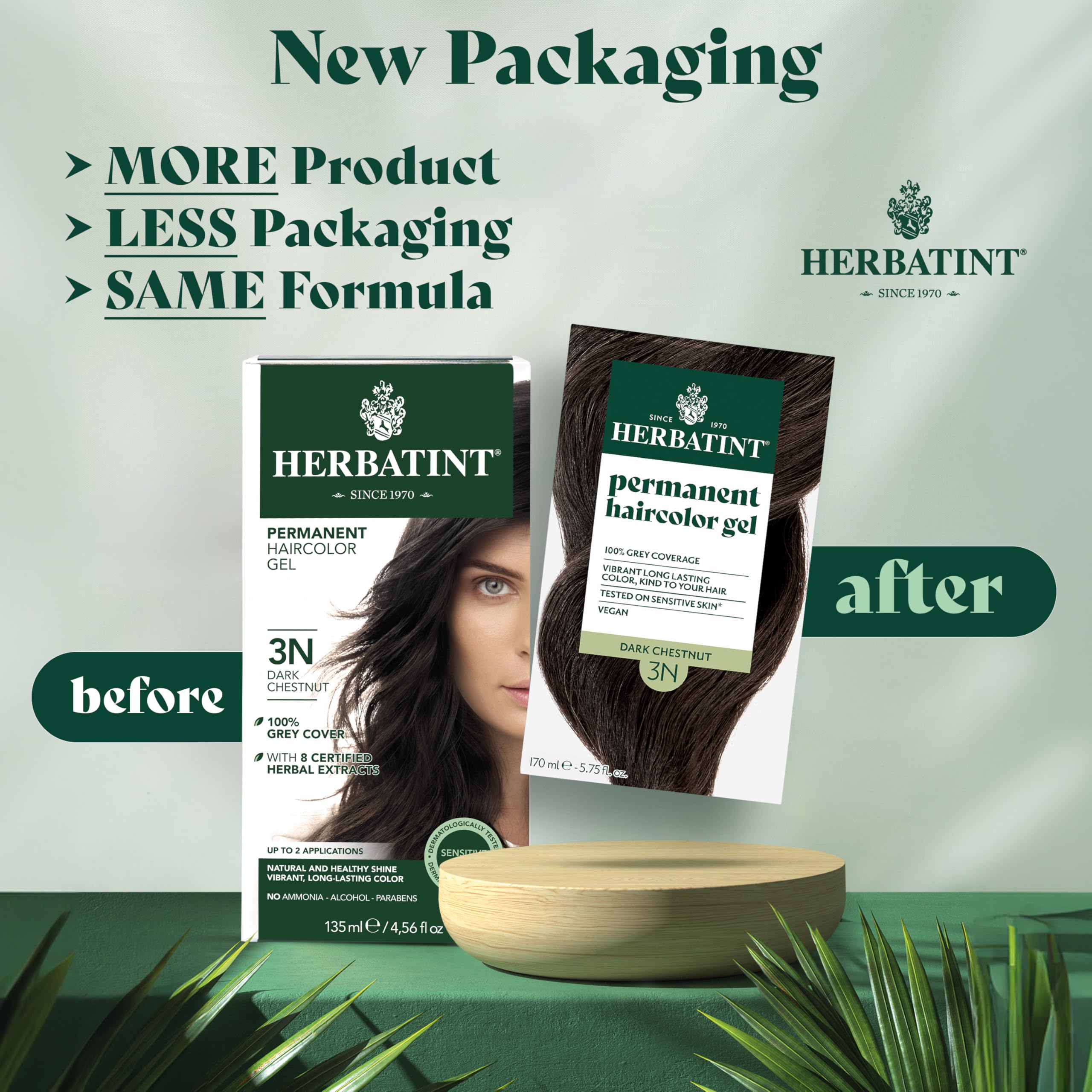 Foto 2 | Gel Para Teñir El Cabello Herbatint Permanent 3n Castaño Oscuro 135 Ml - Venta Internacional