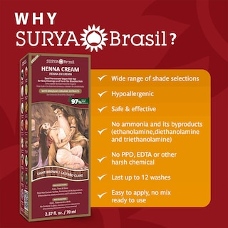 Foto 2 | Tratamiento de Coloración Capilar Surya Brasil Henna Cream Castaño Claro - Venta Internacional