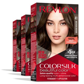 Foto 1 | Tinte de Pelo Revlon Colorsilk 41 Marrón Medio 130 ml paquete de 3 - Venta Internacional