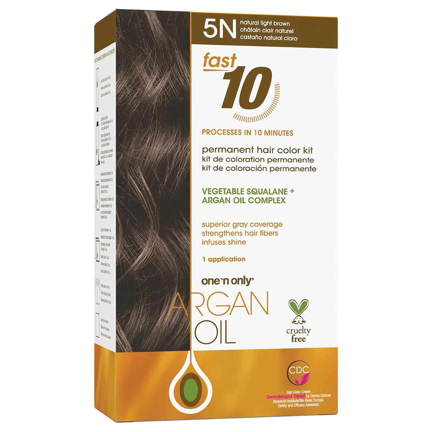 Kit De Coloración Para Cabello One 'n Only Argan Oil Fast 10 5n, Marrón Claro - Venta Internacional.