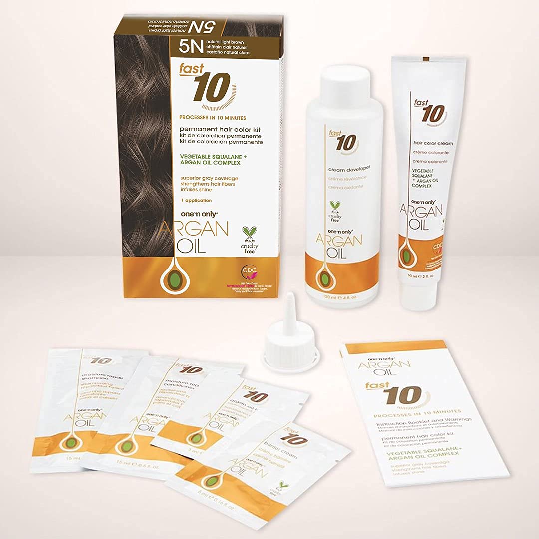 Foto 7 pulgar | Kit De Coloración Para Cabello One 'n Only Argan Oil Fast 10 5n, Marrón Claro - Venta Internacional.