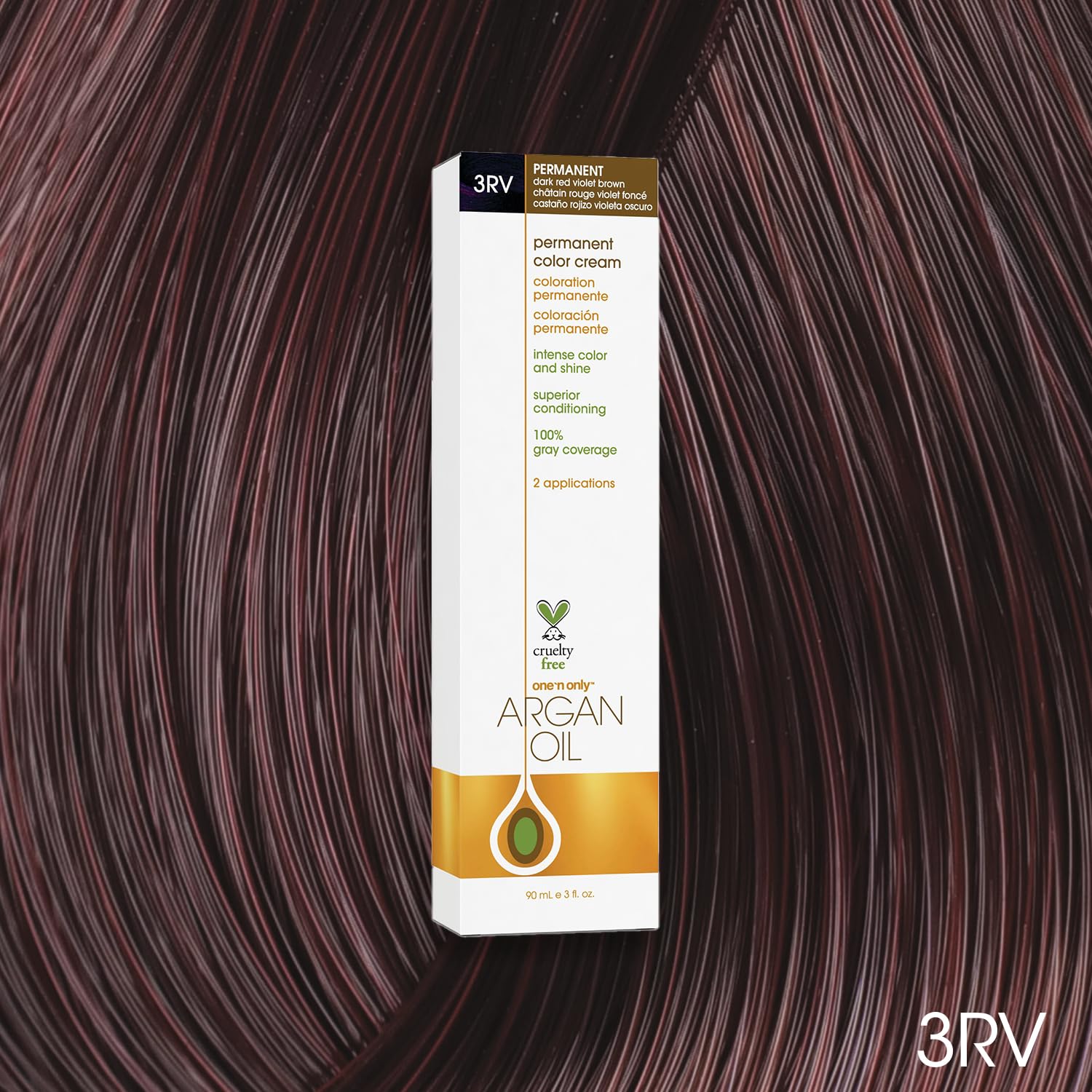 Foto 2 | Tinte Permanente Para Cabello Hair Color One 'n Only 3rv, Rojo Oscuro, Violeta - Venta Internacional.