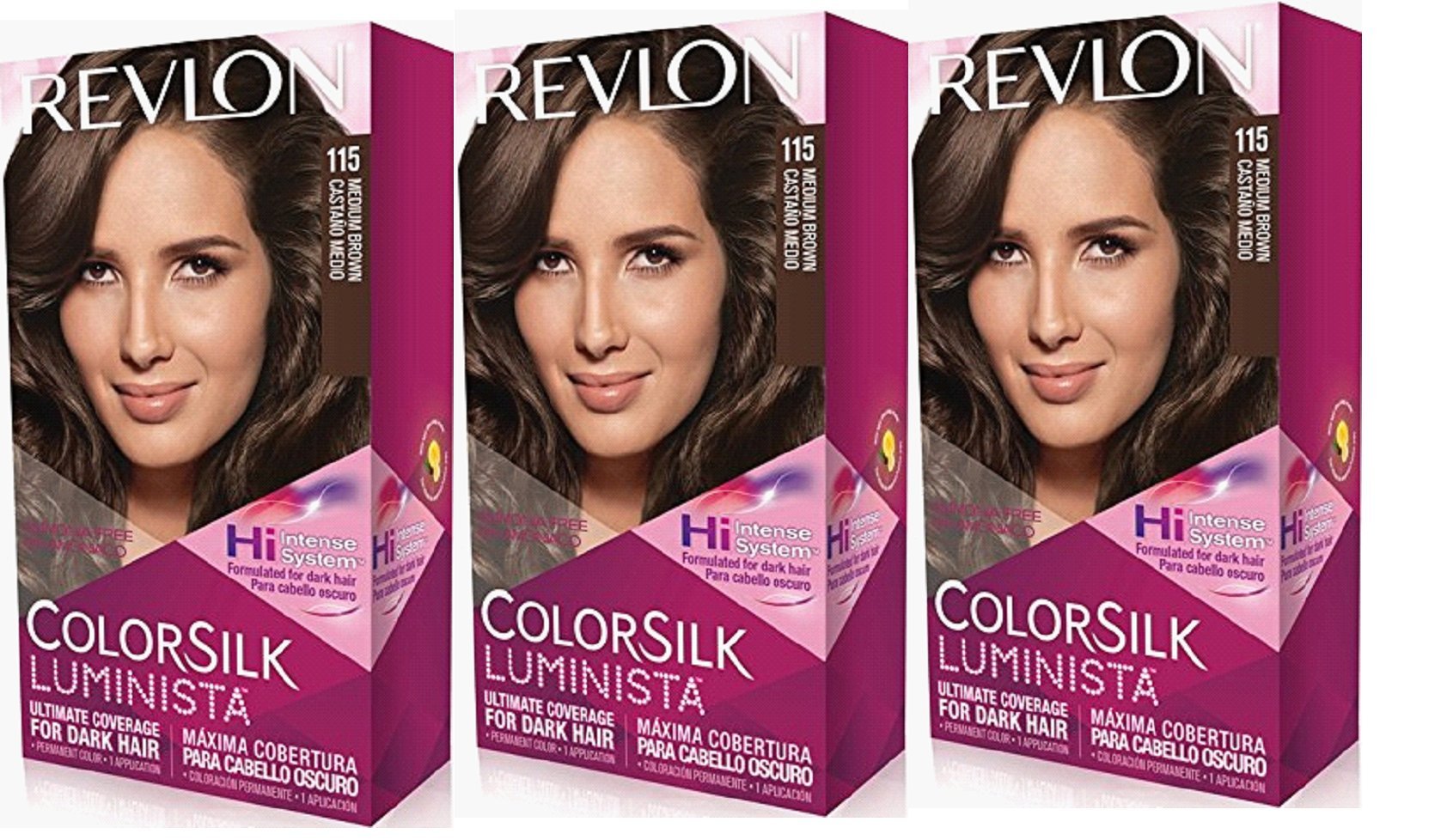 Foto 2 pulgar | Haircolour Revlon Colorsilk Luminista Medium Brown 3x - Venta Internacional.