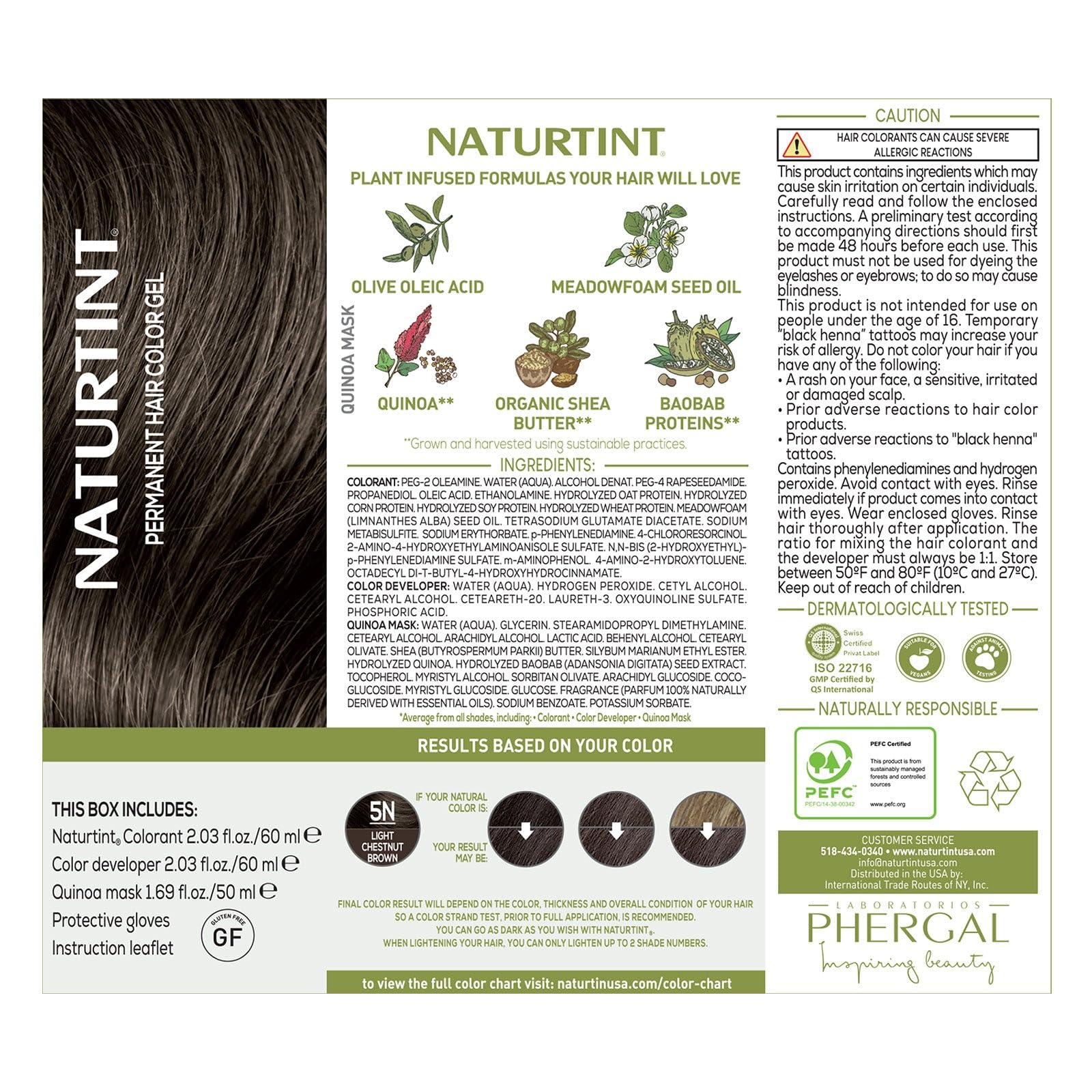 Foto 5 pulgar | Tinte De Pelo Naturtint 5n, Castaño Claro, X6 Unidades, Sin Amoniaco - Venta Internacional.