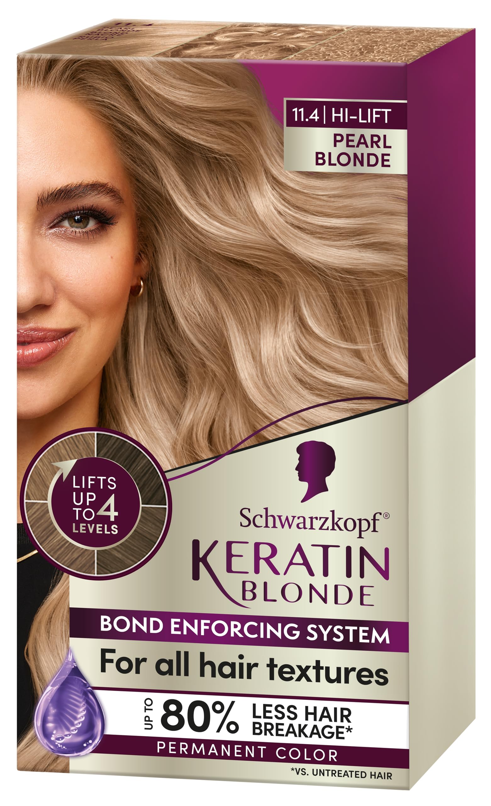 Tinte para Cabello Schwarzkopf Keratin Blonde Pearl Blonde 11.4 - Venta Internacional