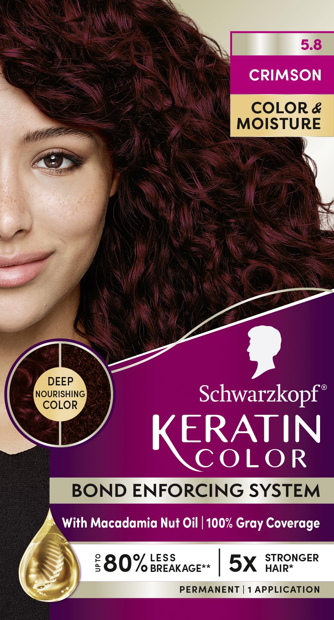 Foto 8 pulgar | Tinte Para El Cabello Schwarzkopf Keratin Color 5.8 Crimson 1 Aplicación - Venta Internacional.