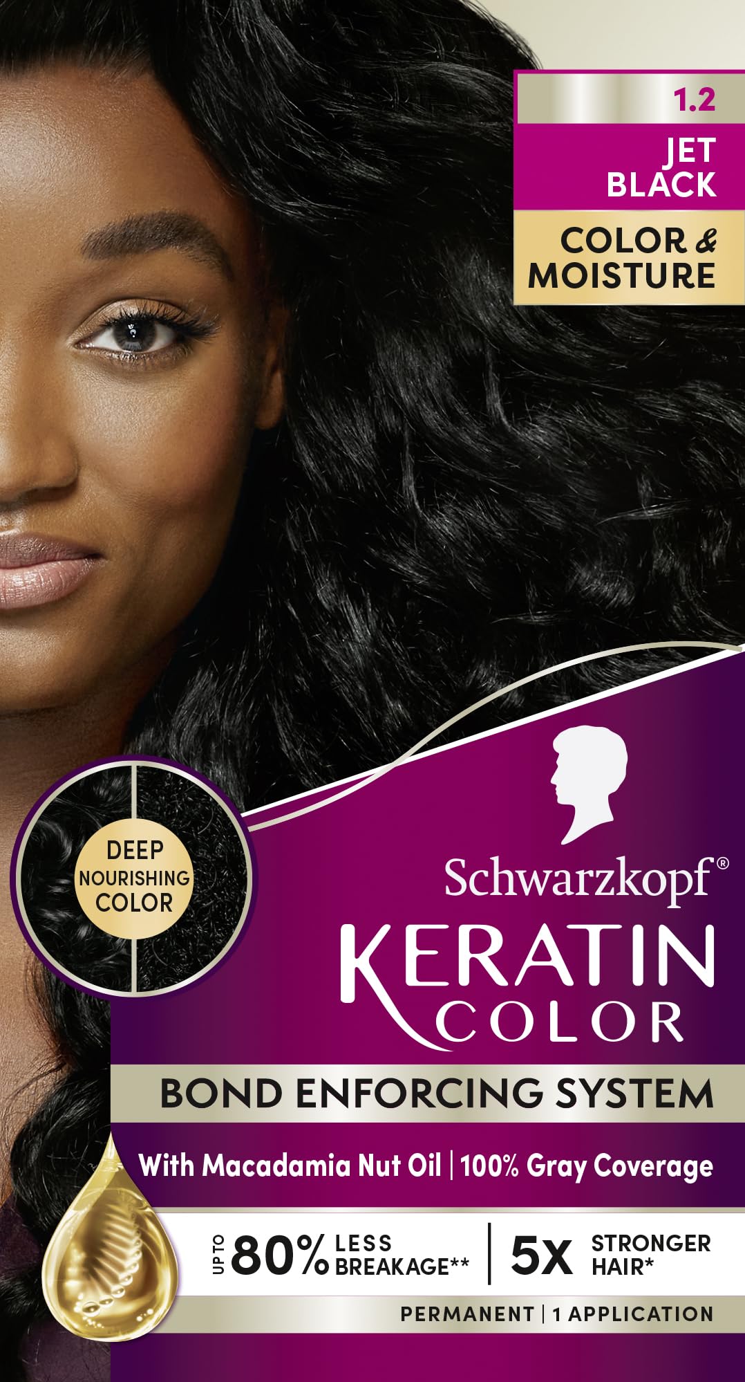 Foto 8 pulgar | Tinte Para El Cabello Schwarzkopf Keratin Color 1.2 Jet Black 1 Aplicación - Venta Internacional.