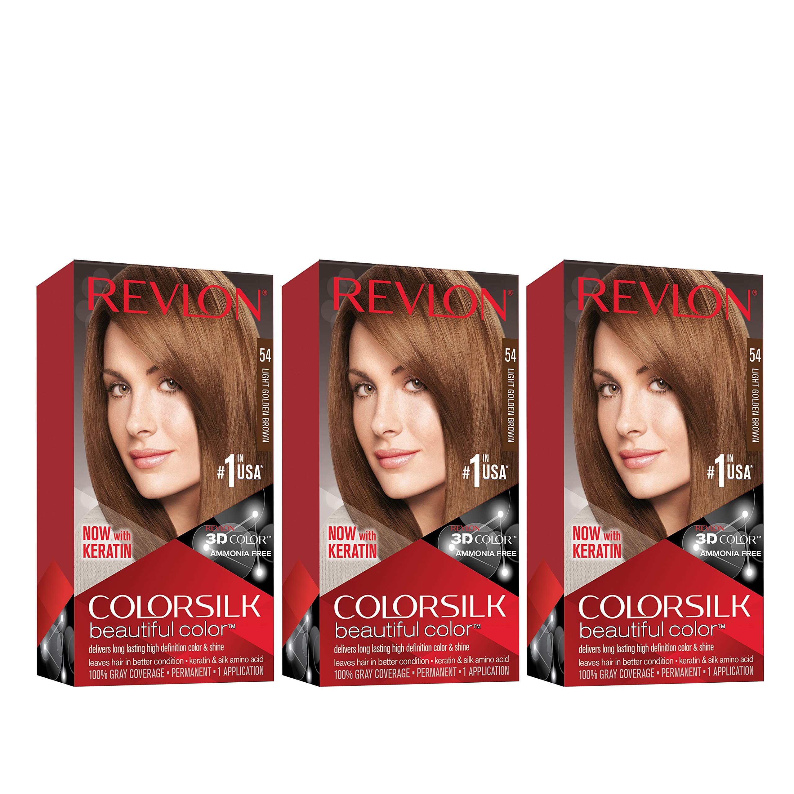 Foto 1 | Tinte Para El Cabello Revlon Colorsilk Beautiful Color 54 Marrón Dorado Claro - Venta Internacional.