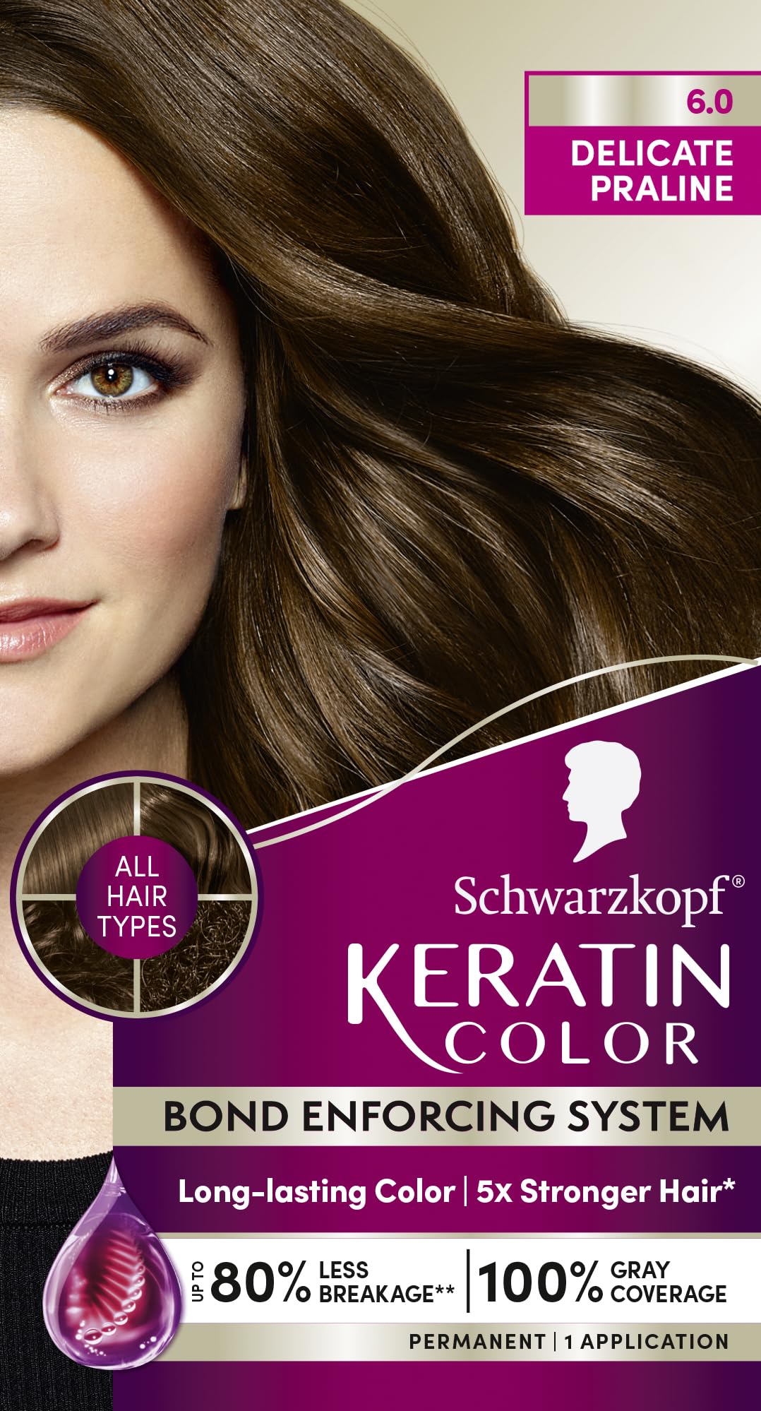 Foto 8 pulgar | Tinte Para El Cabello Schwarzkopf Keratin Color 6.0 Delicate Praline - Venta Internacional.