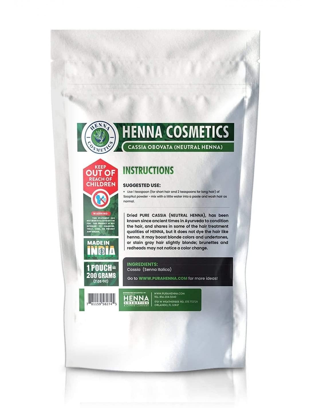 Foto 3 pulgar | Tinte Para El Cabello Con Henna Cosmetics Cypri Natural 200 G - Venta Internacional.