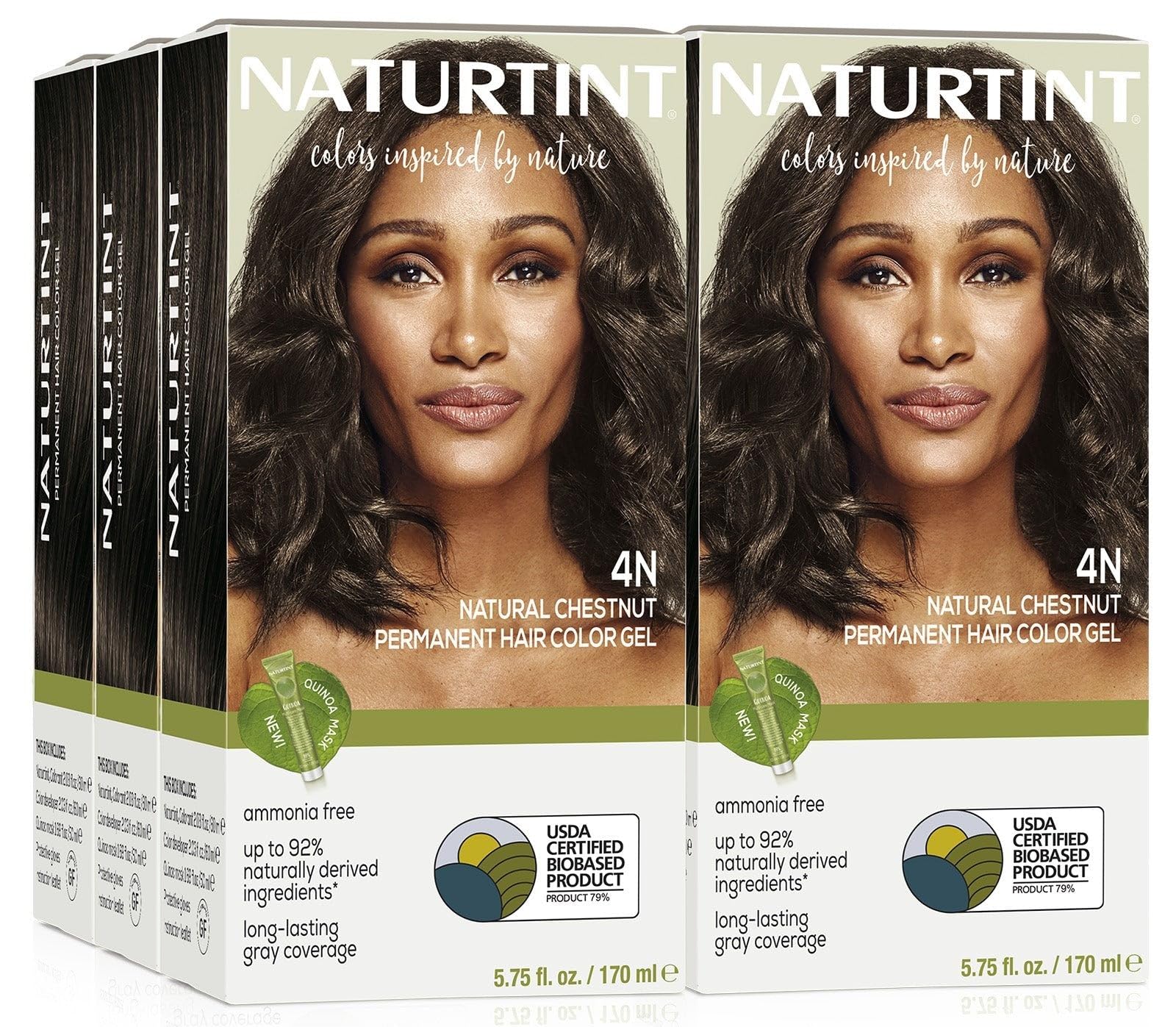 Foto 2 pulgar | Tinte De Pelo Naturtint 4n Natural Chestnut Permanent X6 - Venta Internacional.