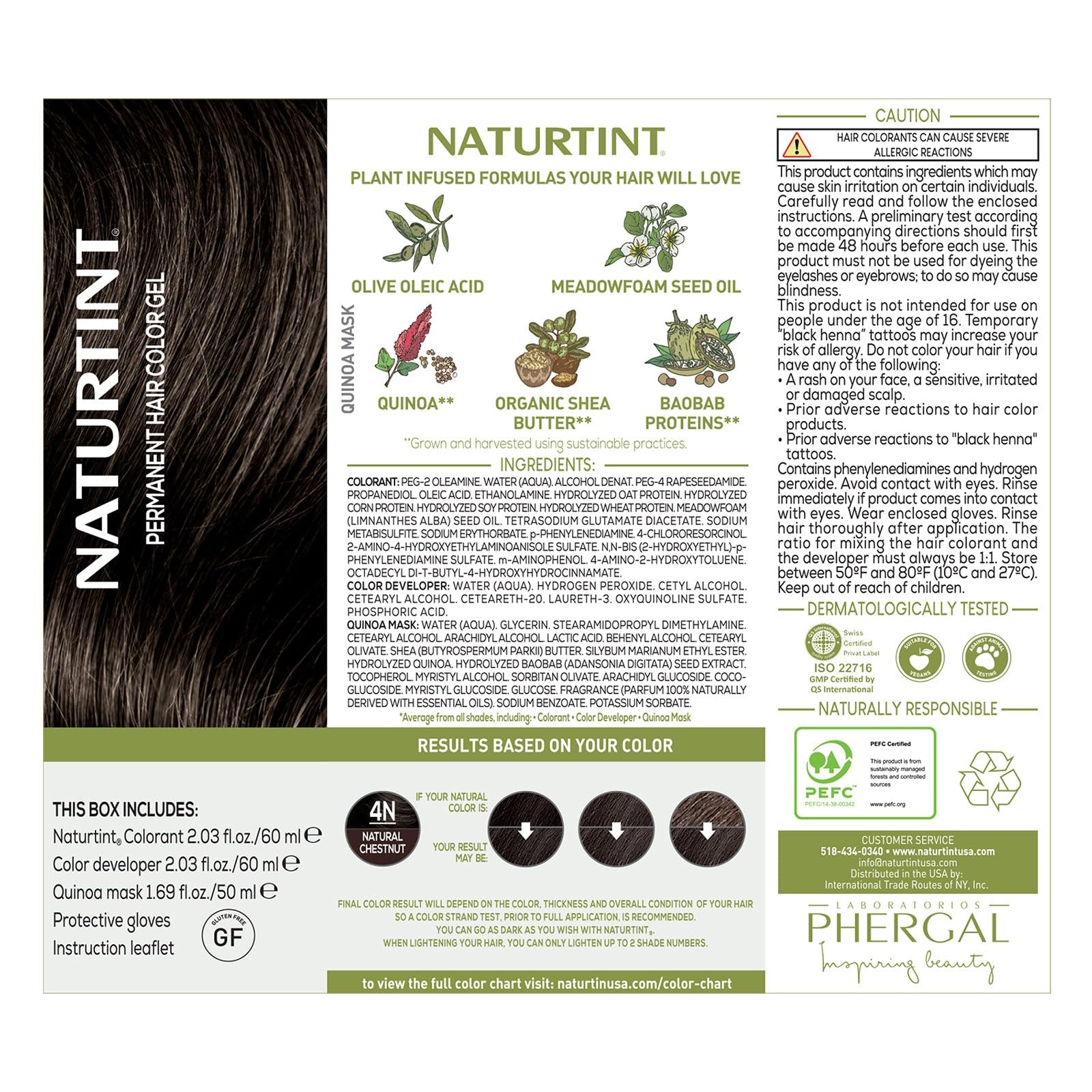Foto 5 pulgar | Tinte De Pelo Naturtint 4n Natural Chestnut Permanent X6 - Venta Internacional.