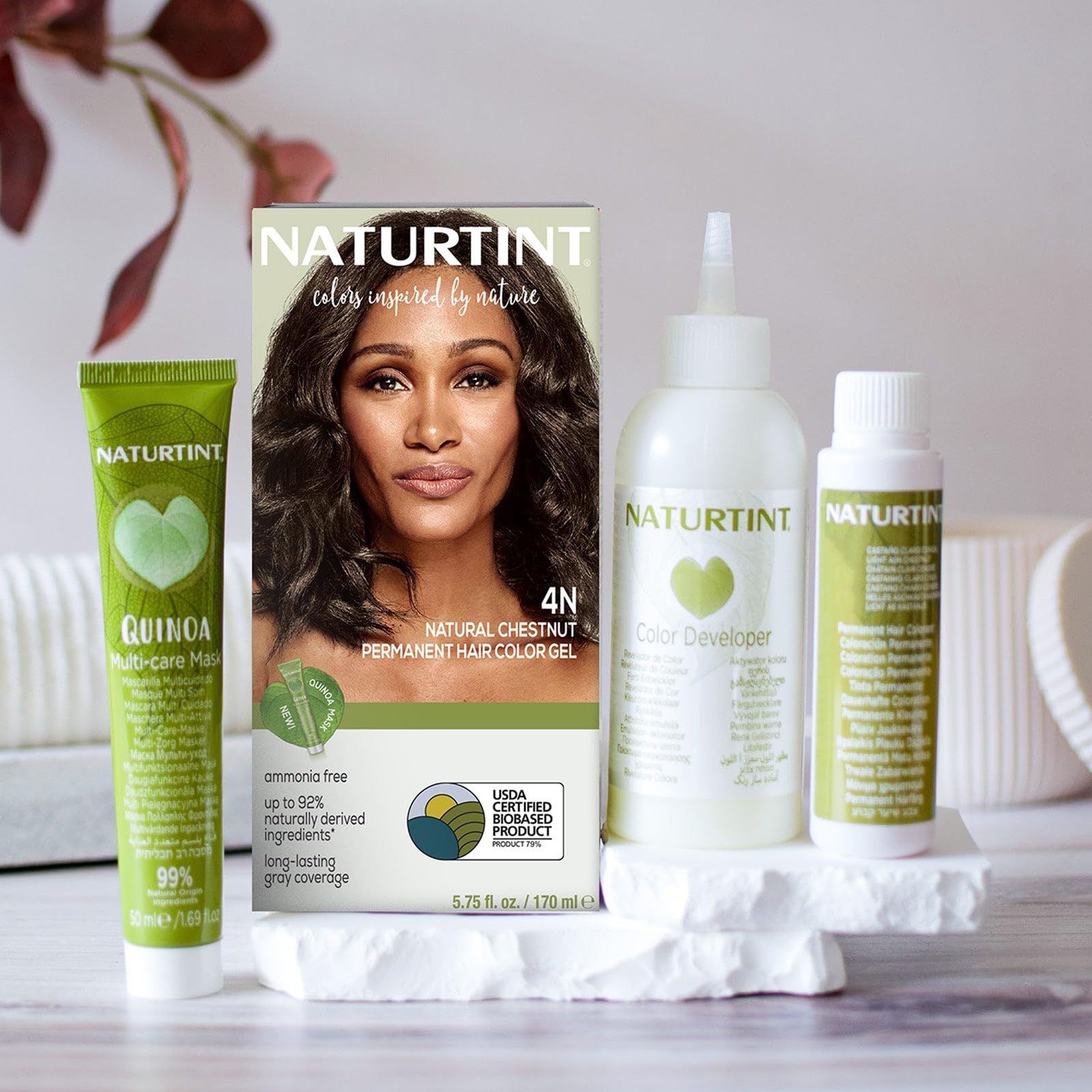 Foto 7 pulgar | Tinte De Pelo Naturtint 4n Natural Chestnut Permanent X6 - Venta Internacional.