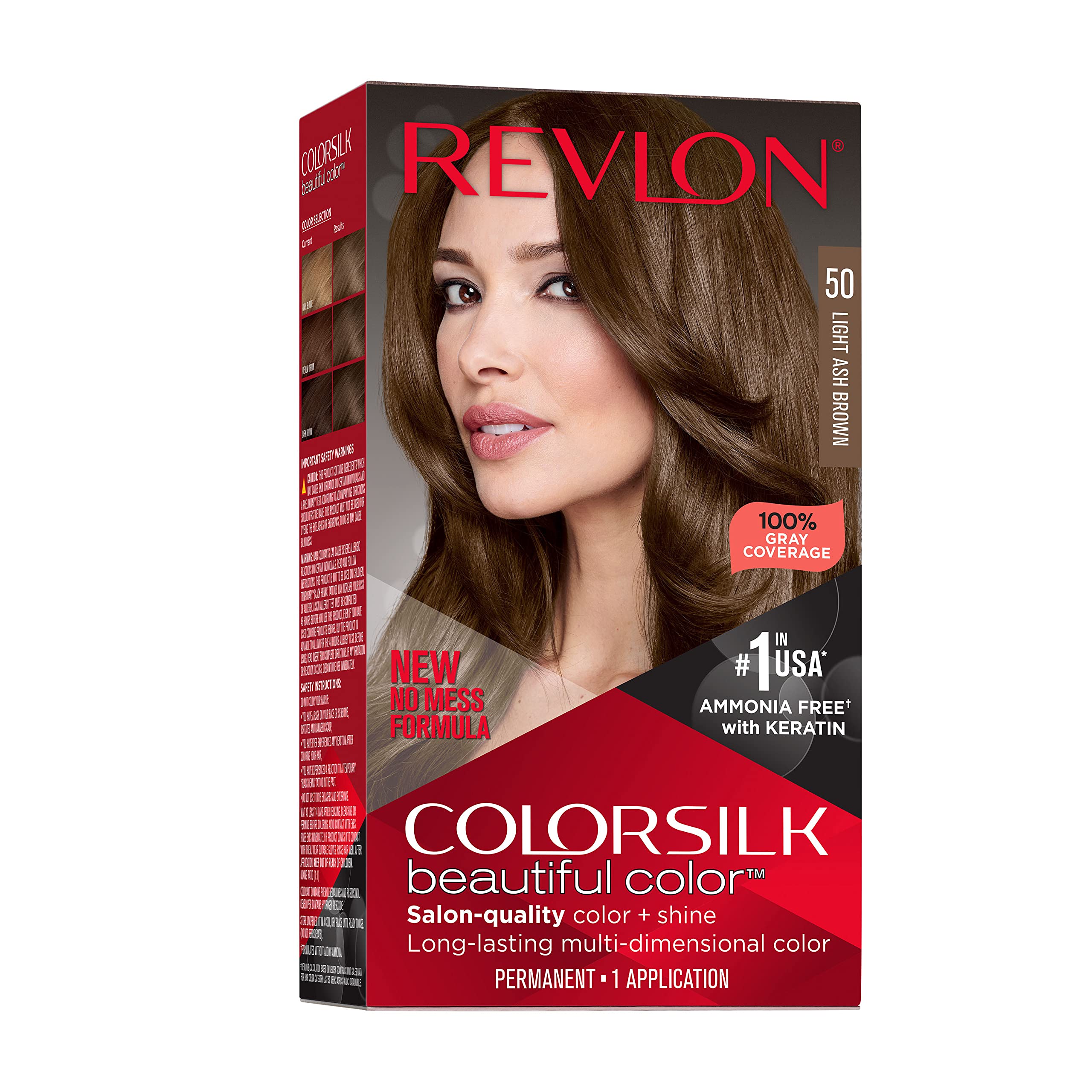 Tinte De Pelo Revlon Colorsilk Beautiful 050 Marrón Ceniza Claro - Venta Internacional.