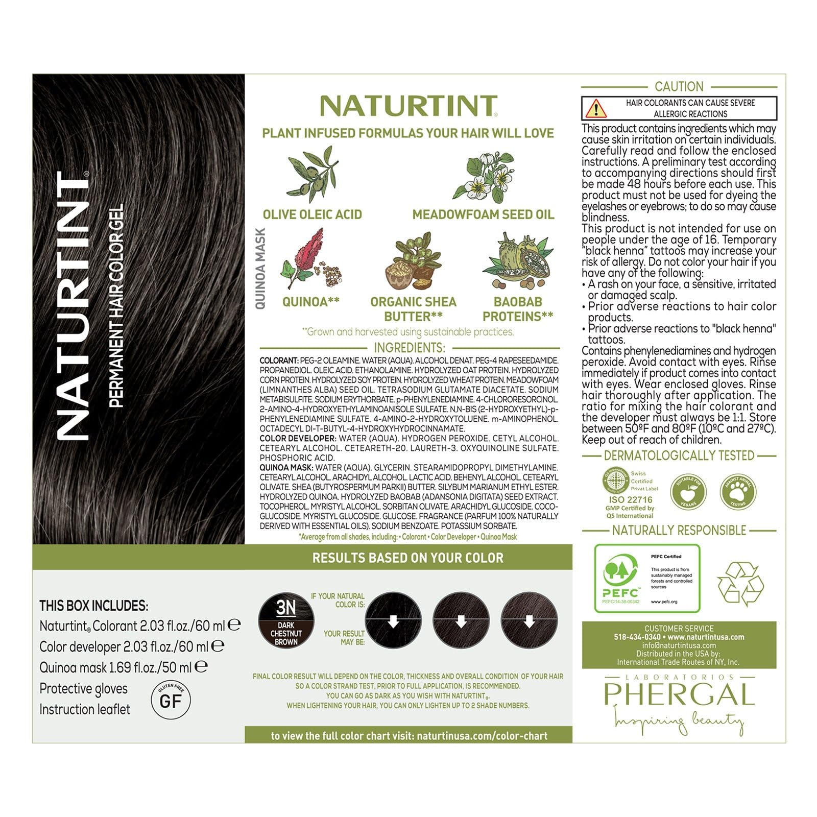 Foto 5 pulgar | Tinte De Pelo Naturtint 3n Castaño Oscuro X6 Sin Amoniaco - Venta Internacional.