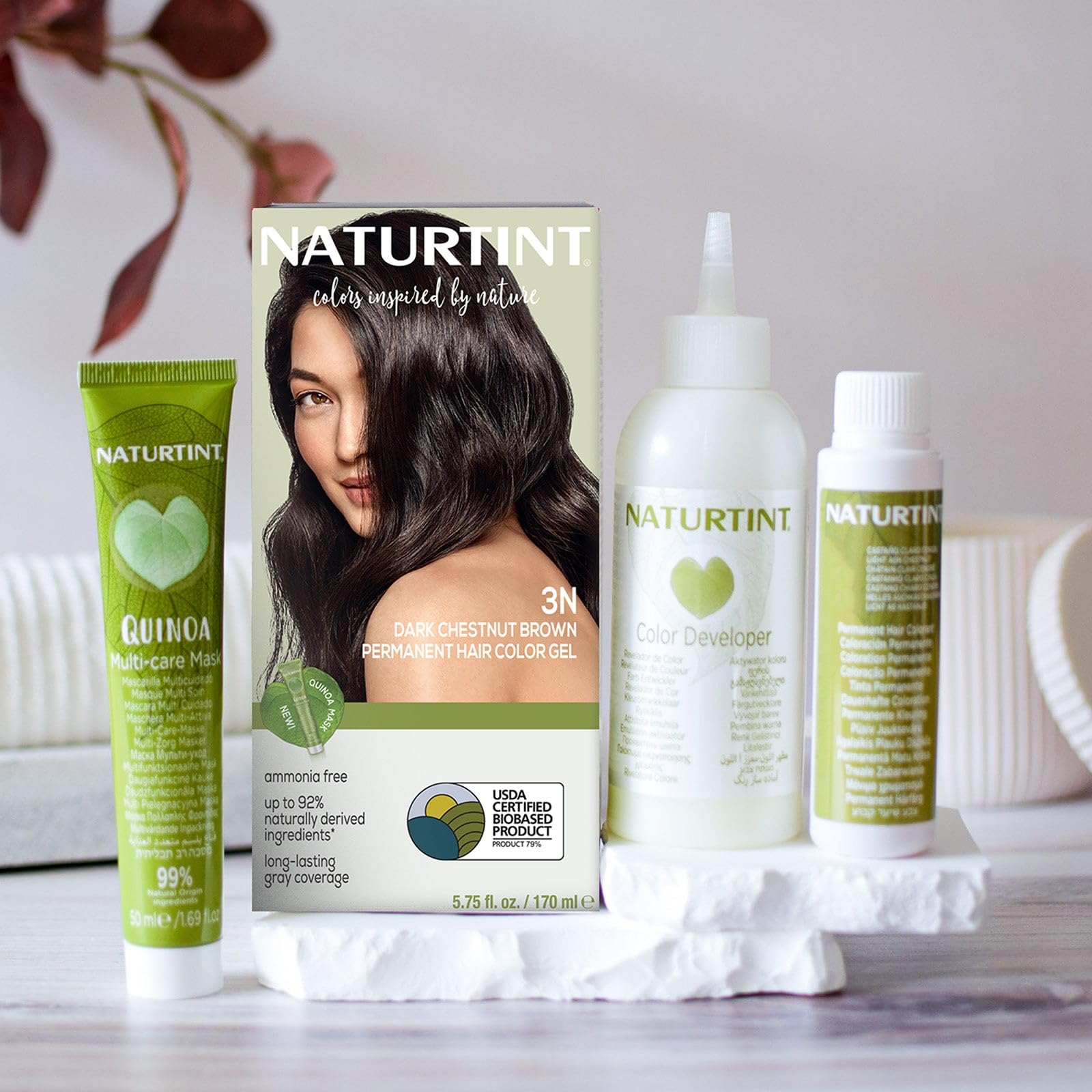 Foto 6 | Tinte De Pelo Naturtint 3n Castaño Oscuro X6 Sin Amoniaco - Venta Internacional.