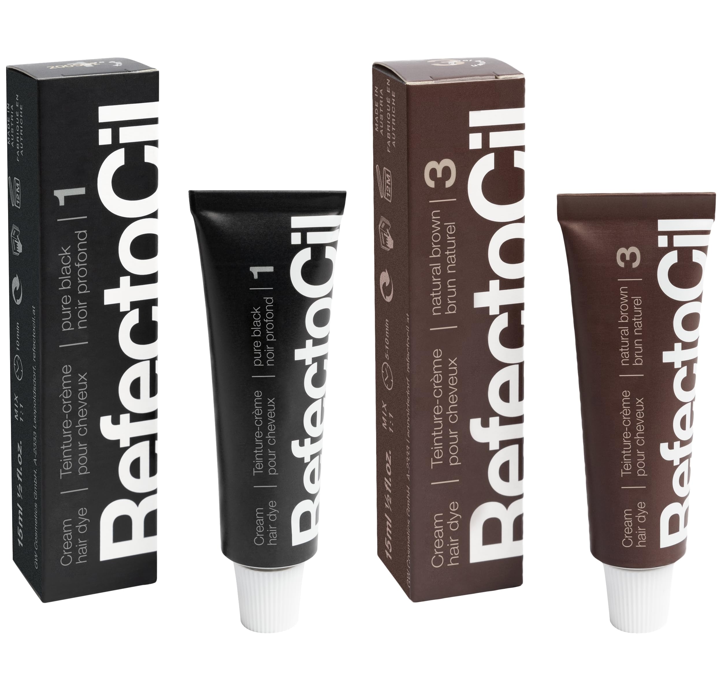 Foto 2 pulgar | Tinte Para El Cabello Refectocil Cream Paquete De 2 Negro y Marrón - Venta Internacional