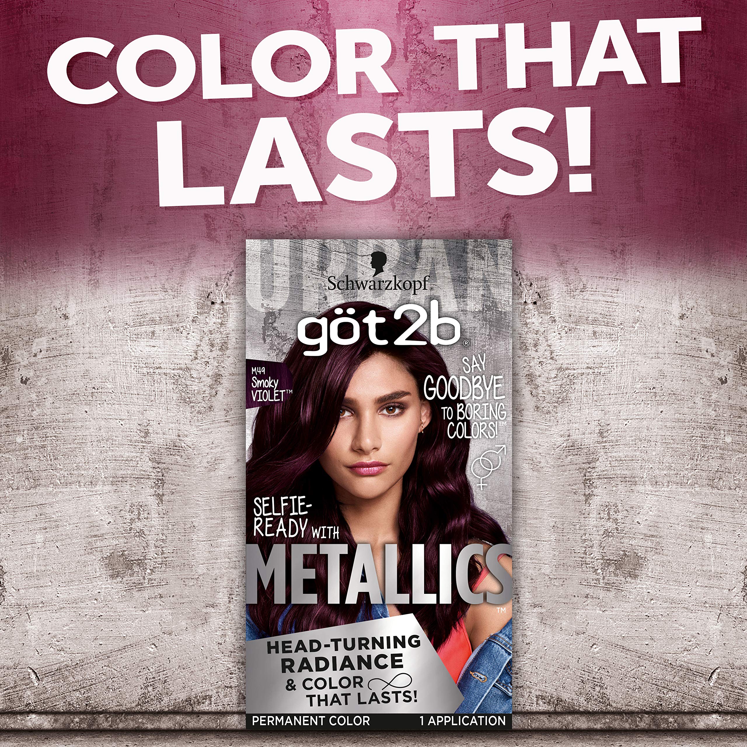 Foto 5 pulgar | Schwarzkopf Got2b Metallics Permanent Hair Color, M49 Smoky Violet - Venta Internacional.