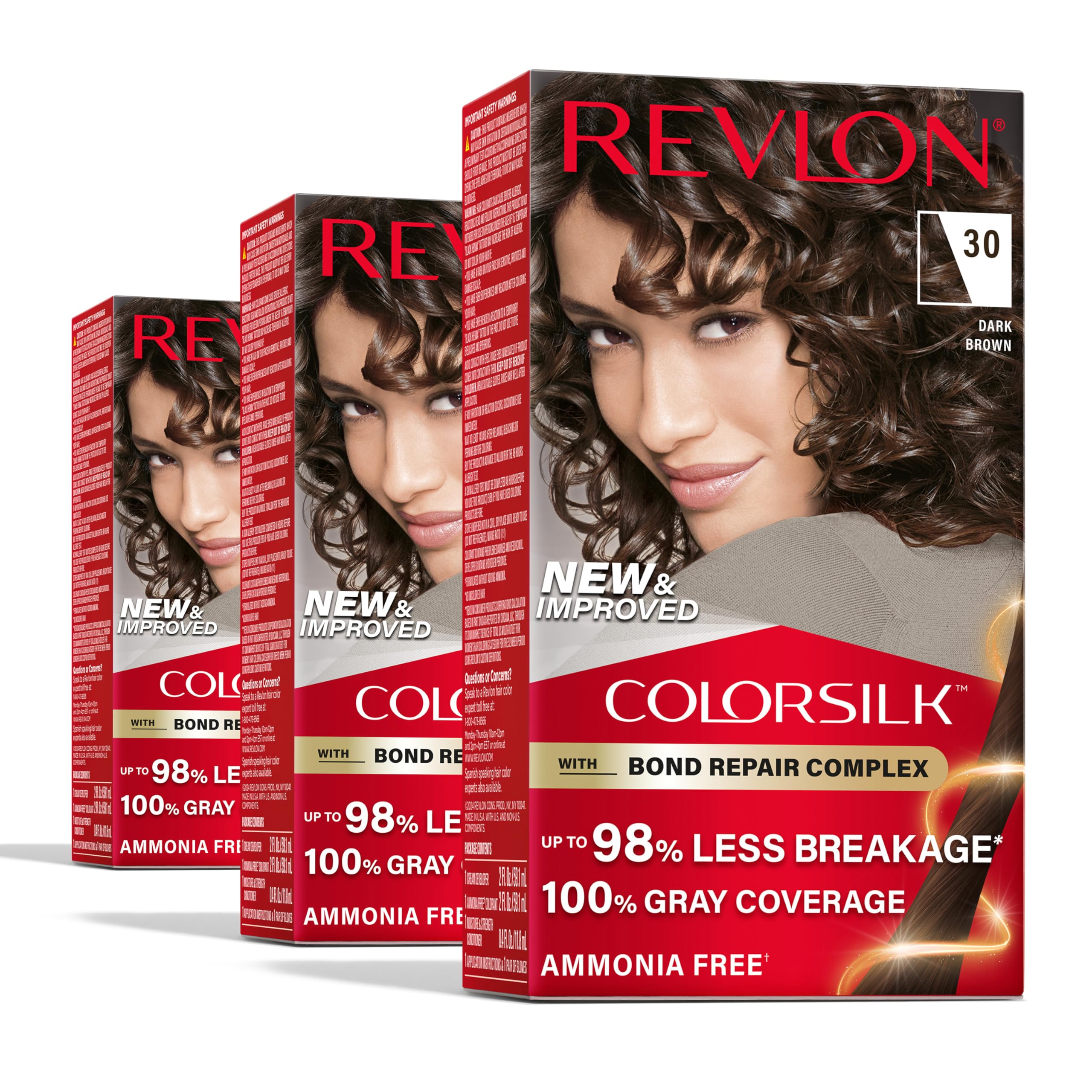 Tinte Para El Cabello Revlon Colorsilk Con Bond Repair Complex 30 Dark Brown - Venta Internacional.