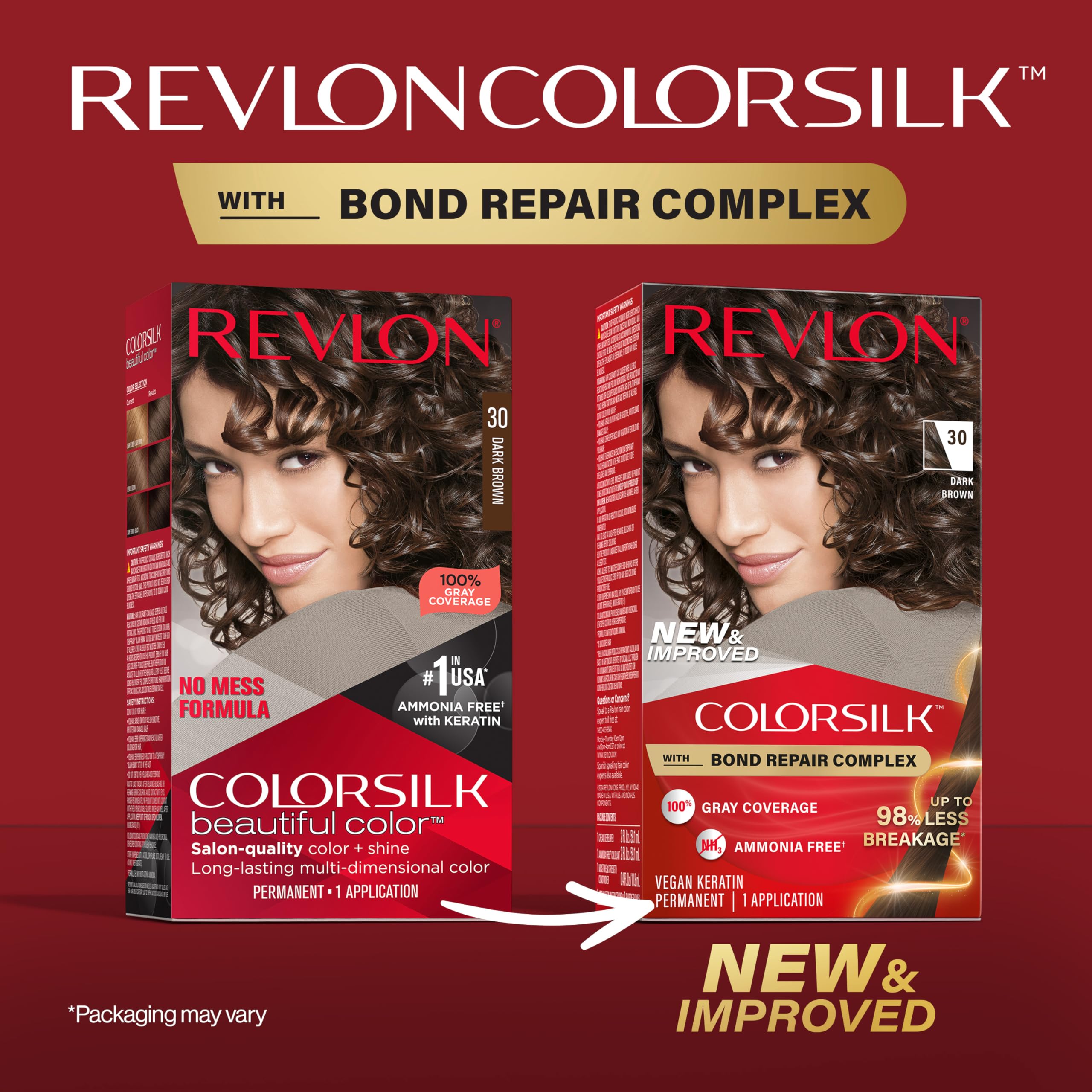 Foto 3 pulgar | Tinte Para El Cabello Revlon Colorsilk Con Bond Repair Complex 30 Dark Brown - Venta Internacional.
