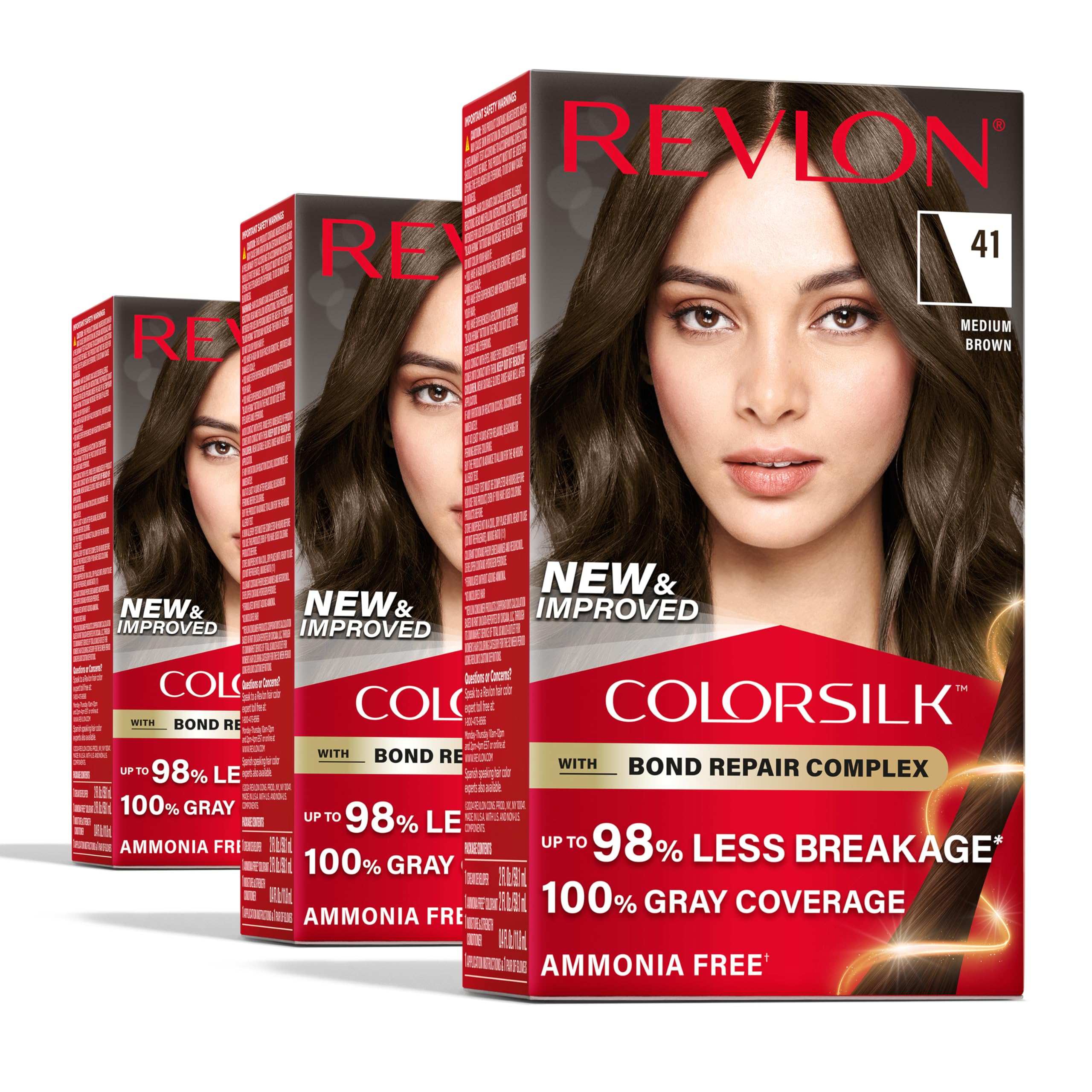 Tinte Para El Cabello Revlon Colorsilk With Bond Repair Complex 41 Medium Brown - Venta Internacional.