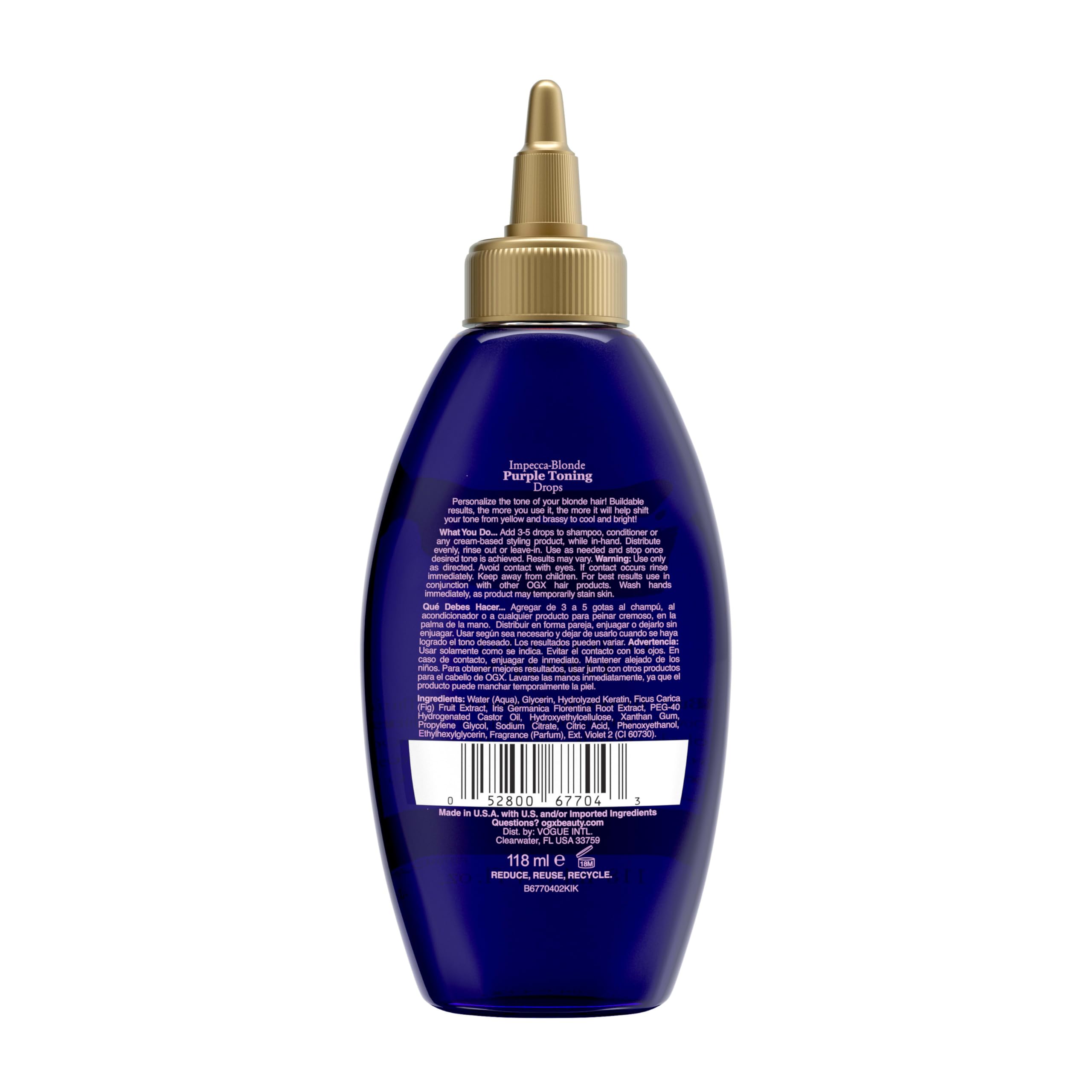 Foto 3 pulgar | Gotas Tonificantes OGX Impecca-Blonde Purple para Rubias 120 ml - Venta Internacional