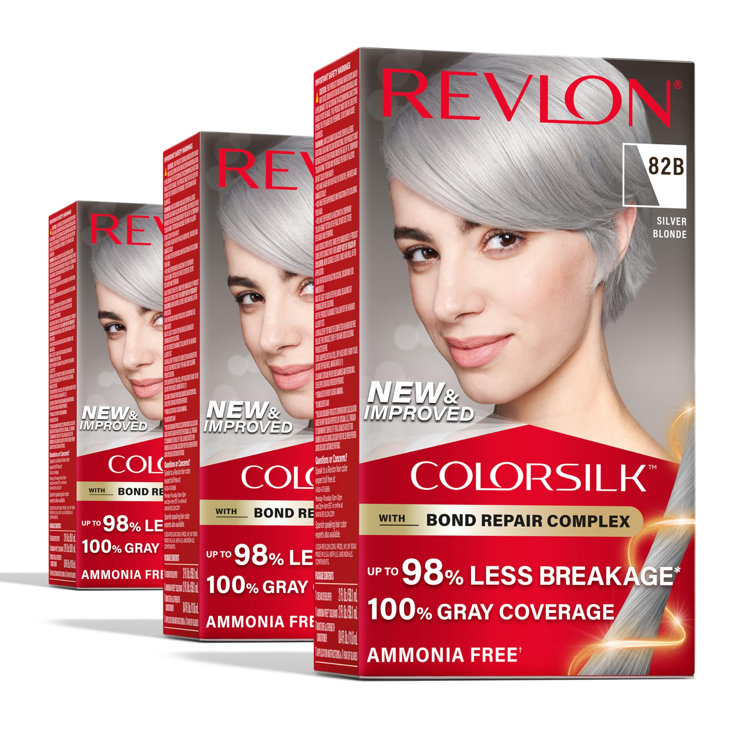 Foto 2 pulgar | Tinte Para El Cabello Revlon Colorsilk 82b, Rubio Plateado, Cobertura 100% Gris - Venta Internacional.