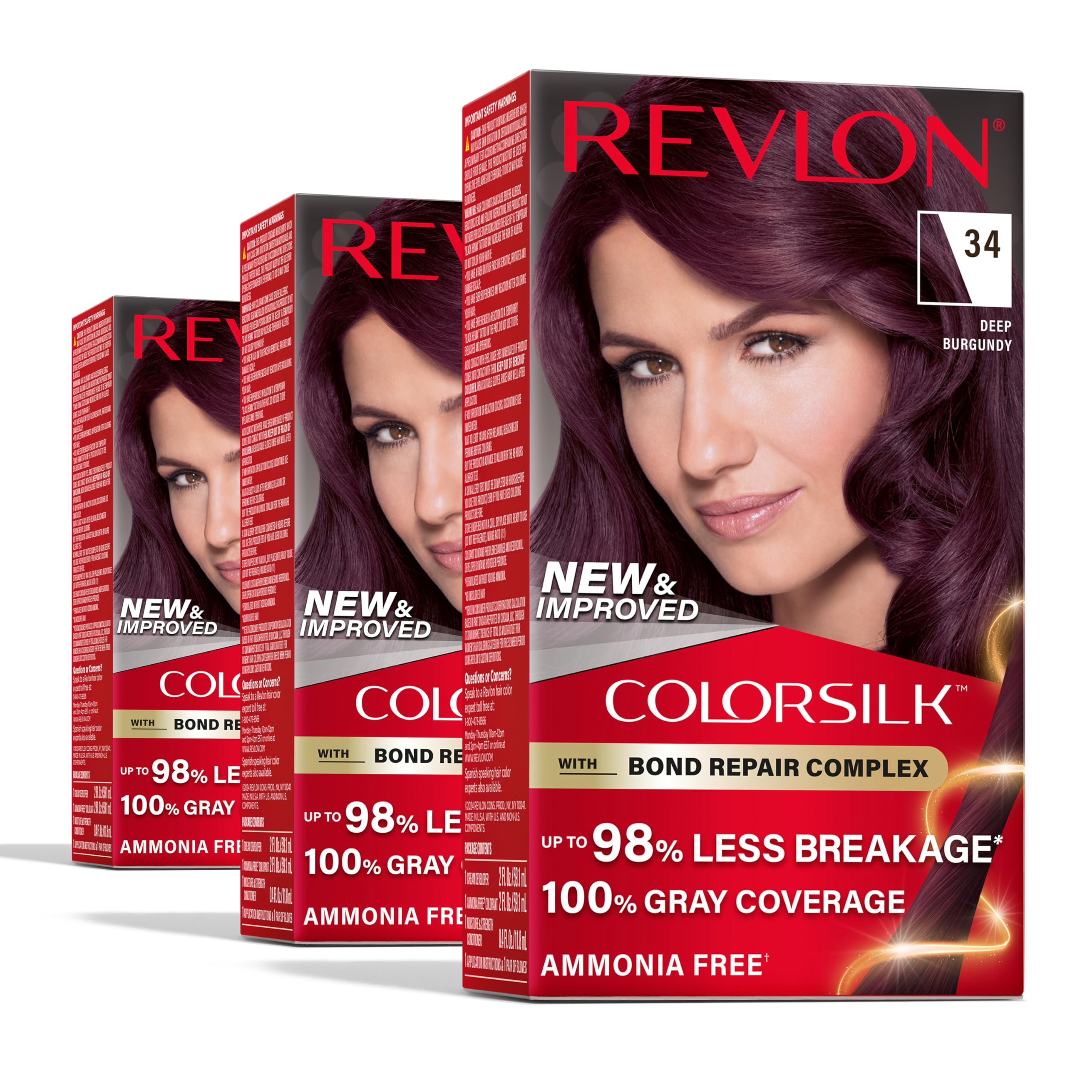 Foto 2 pulgar | Tinte Para El Cabello Revlon Colorsilk Con Bond Repair Complex 34 Deep Burgundy - Venta Internacional.