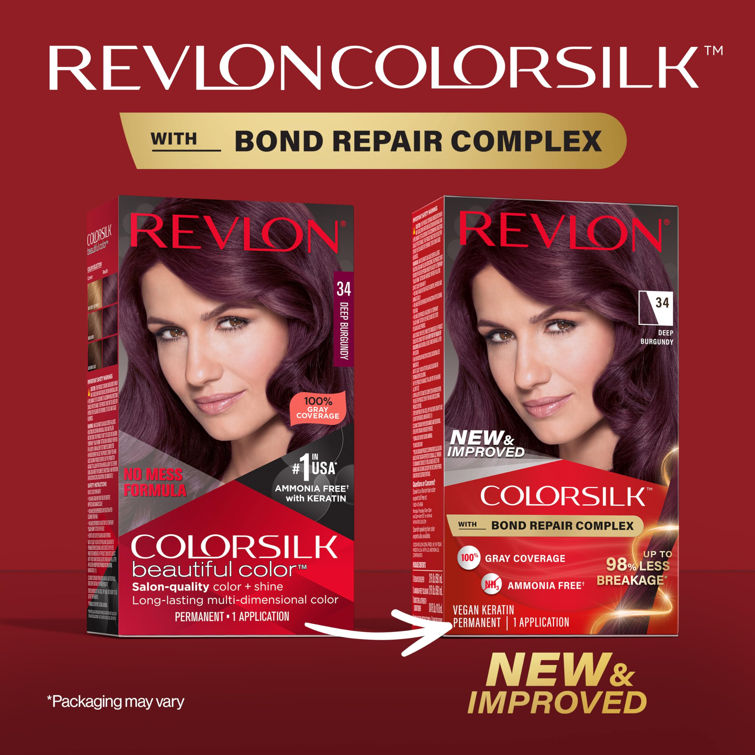 Foto 3 pulgar | Tinte Para El Cabello Revlon Colorsilk Con Bond Repair Complex 34 Deep Burgundy - Venta Internacional.