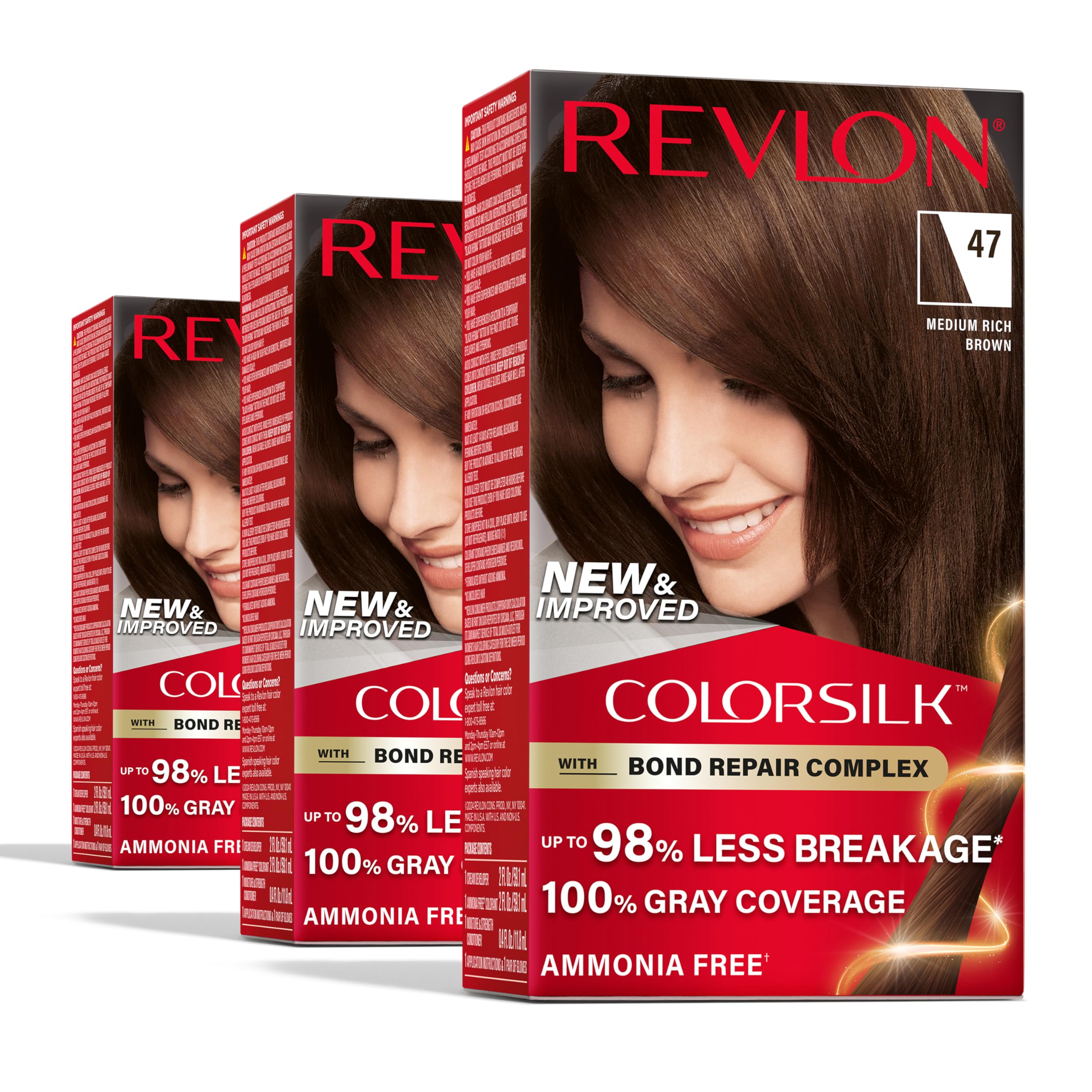 Foto 2 pulgar | Tinte Para El Cabello Revlon Colorsilk W/ Bond Repair Complex 47 Brown - Venta Internacional.