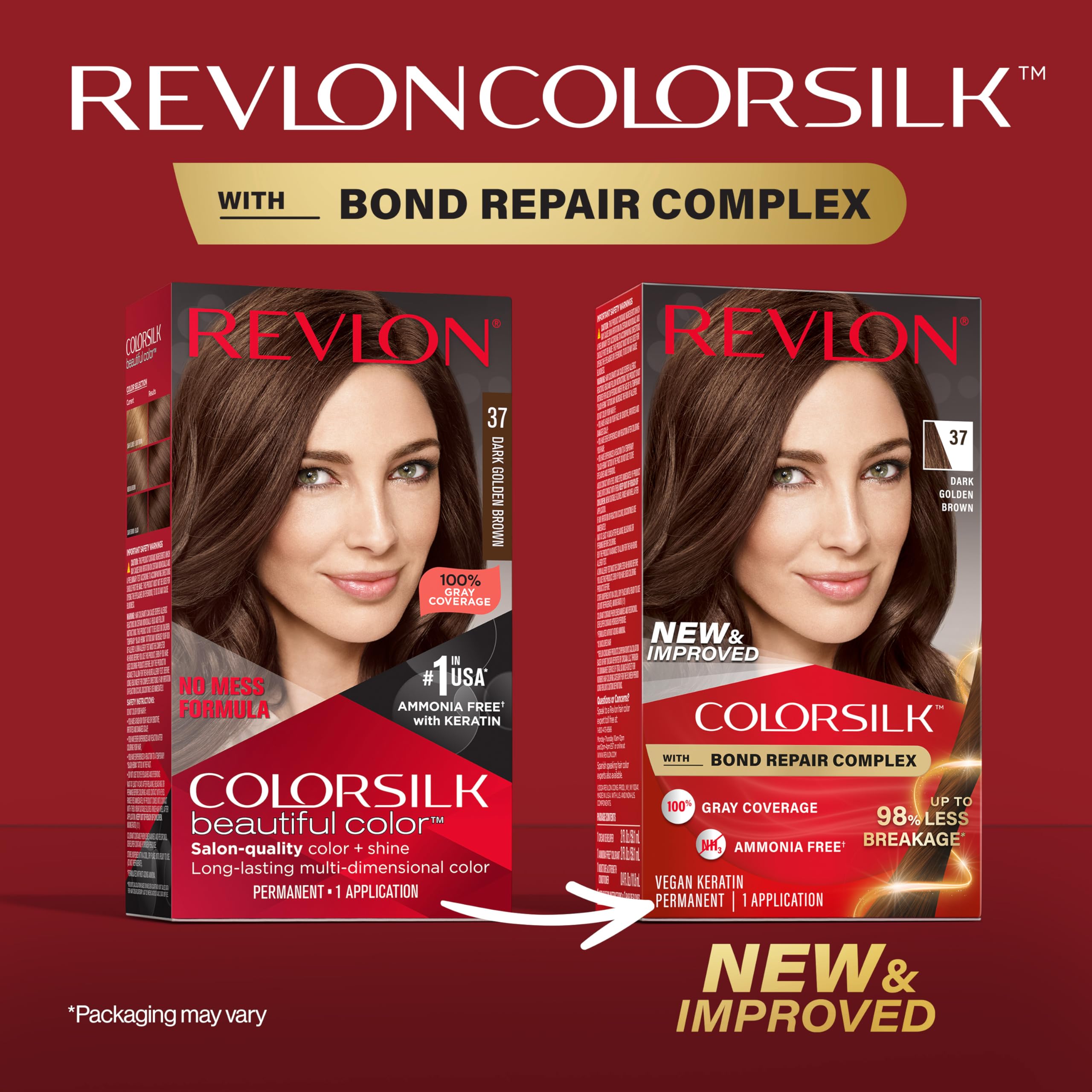 Foto 3 pulgar | Tinte Para El Cabello Revlon Colorsilk 37 Marrón Dorado Oscuro 100% Gris - Venta Internacional.