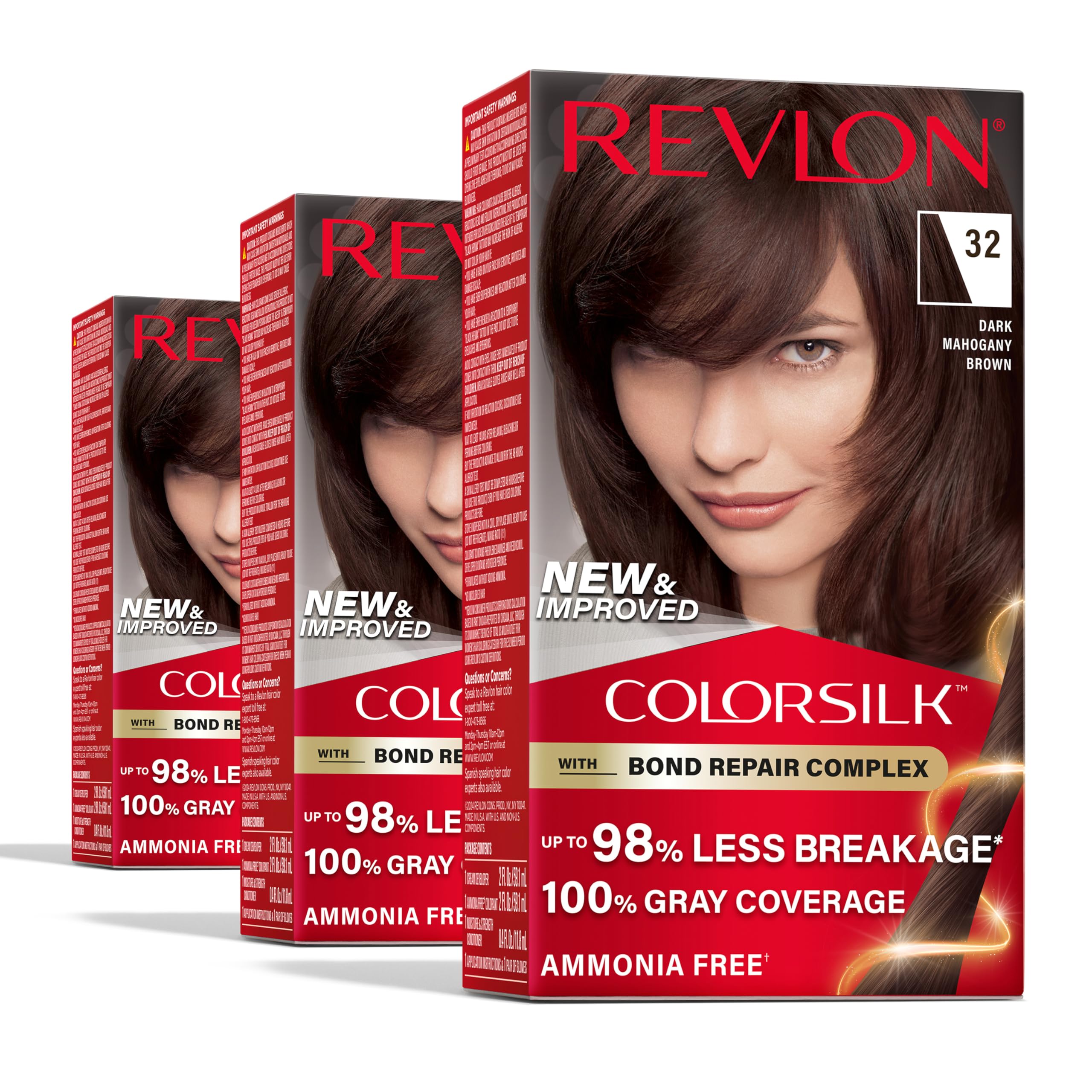 Foto 2 pulgar | Tinte Para El Cabello Revlon Colorsilk W/ Bond Repair Complex 32 Dark Brown - Venta Internacional.