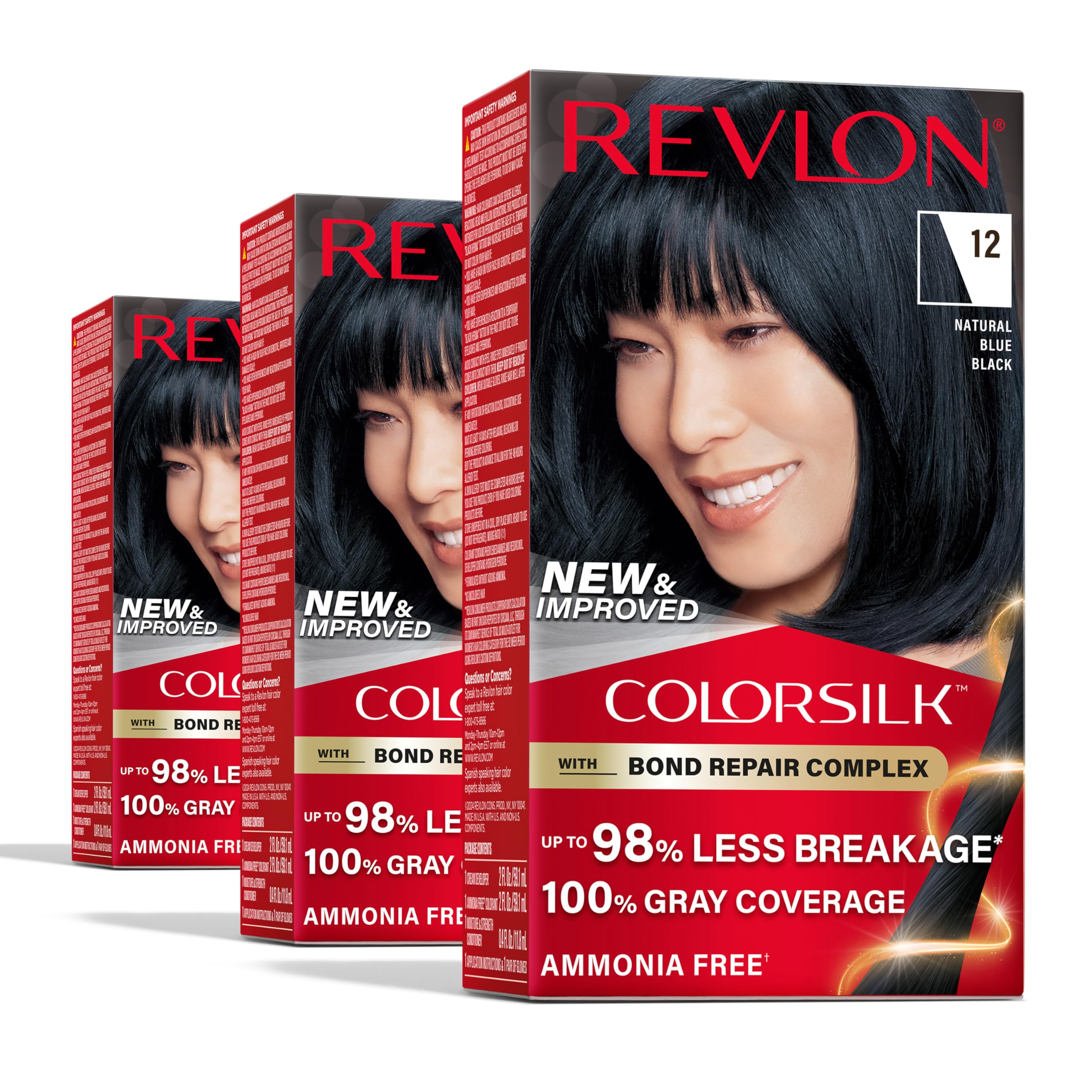 Foto 2 pulgar | Tinte Para El Cabello Revlon Colorsilk Con Complejo Reparador De Uniones, Azul Y Negro - Venta Internacional.