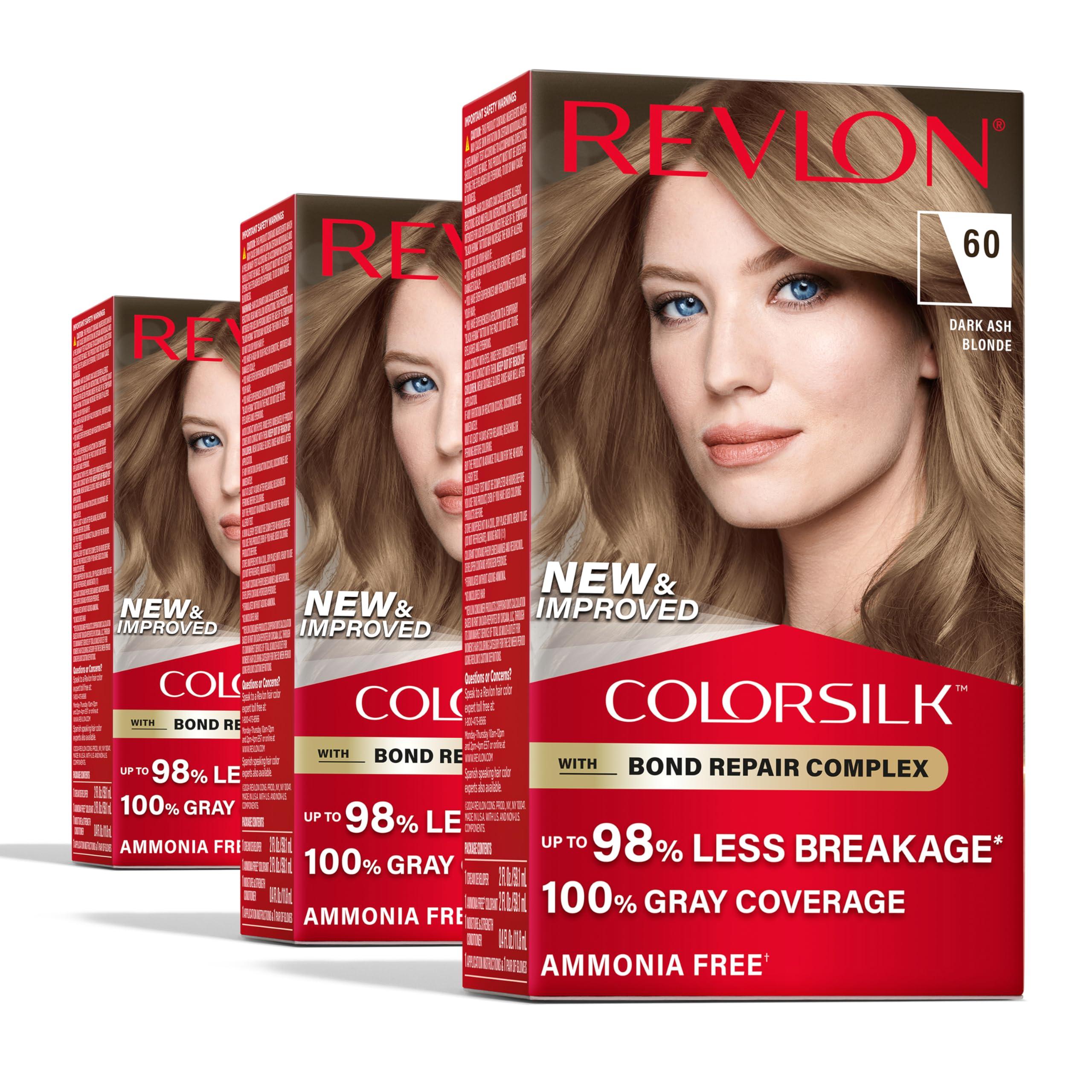 Tinte Para El Cabello Revlon Colorsilk 60 Rubio Cenizo Oscuro 100% Gris Cover - Venta Internacional.