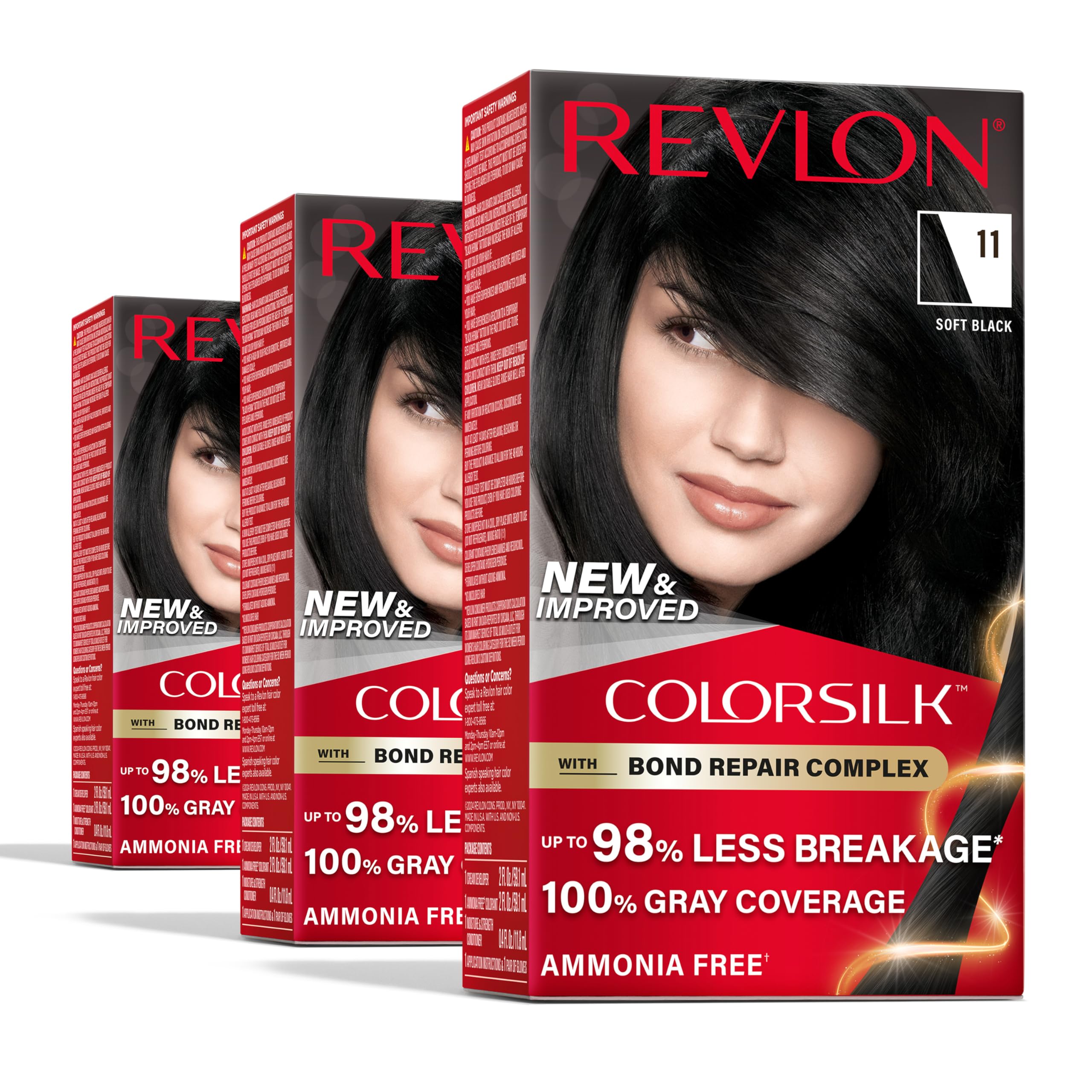 Foto 2 pulgar | Tinte Para El Cabello Revlon Colorsilk Con Bond Repair Complex 11 Soft Black - Venta Internacional.